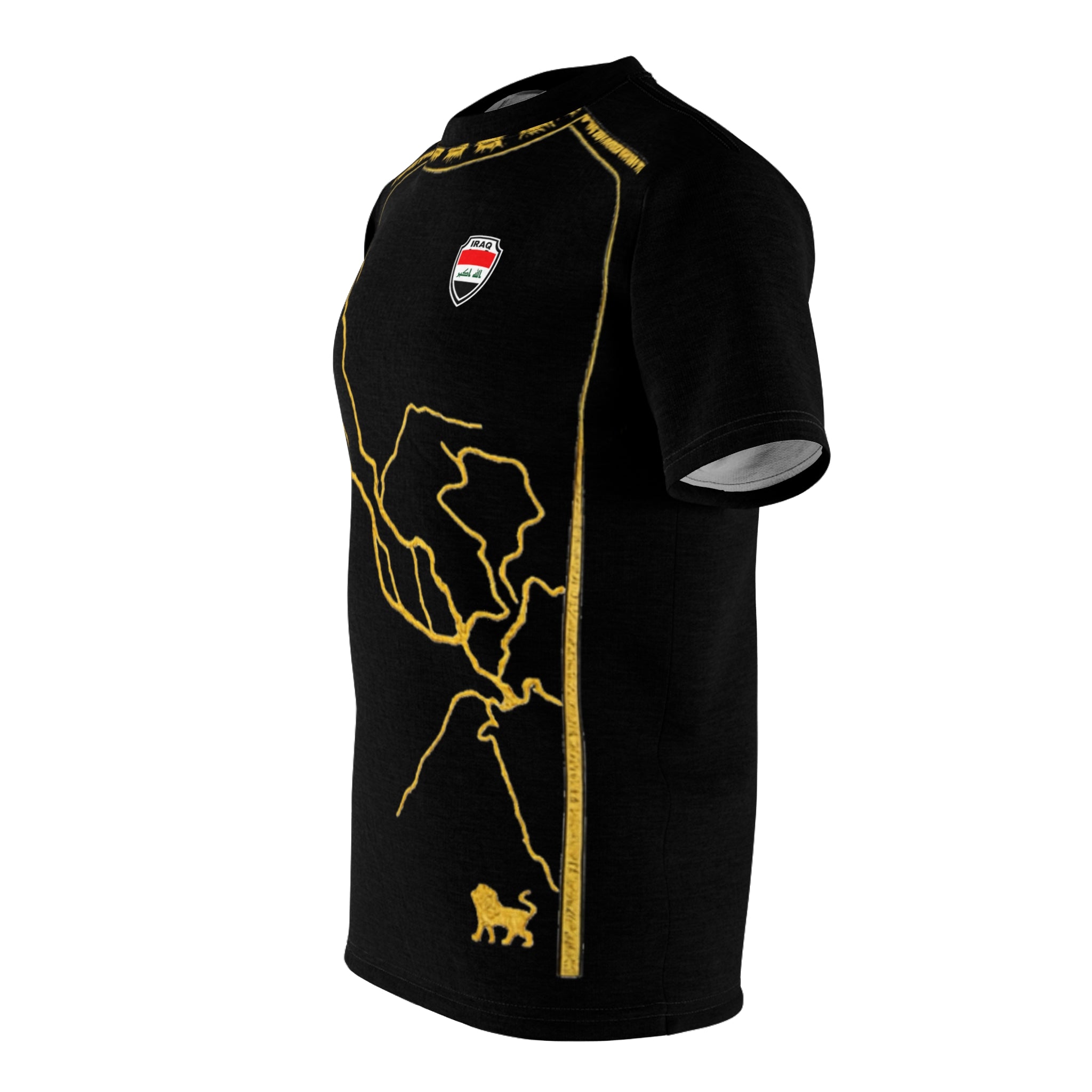 Iraq Black & Gold Lightning Graphic Tee — Bold Electric Design T-Shirt