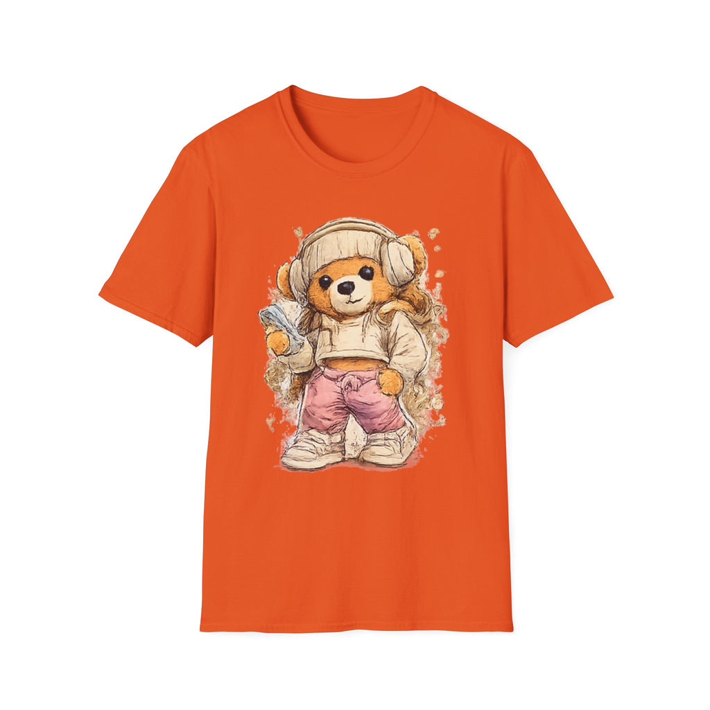Cute Bear in Cozy  with headphone Outfit T-Shirt