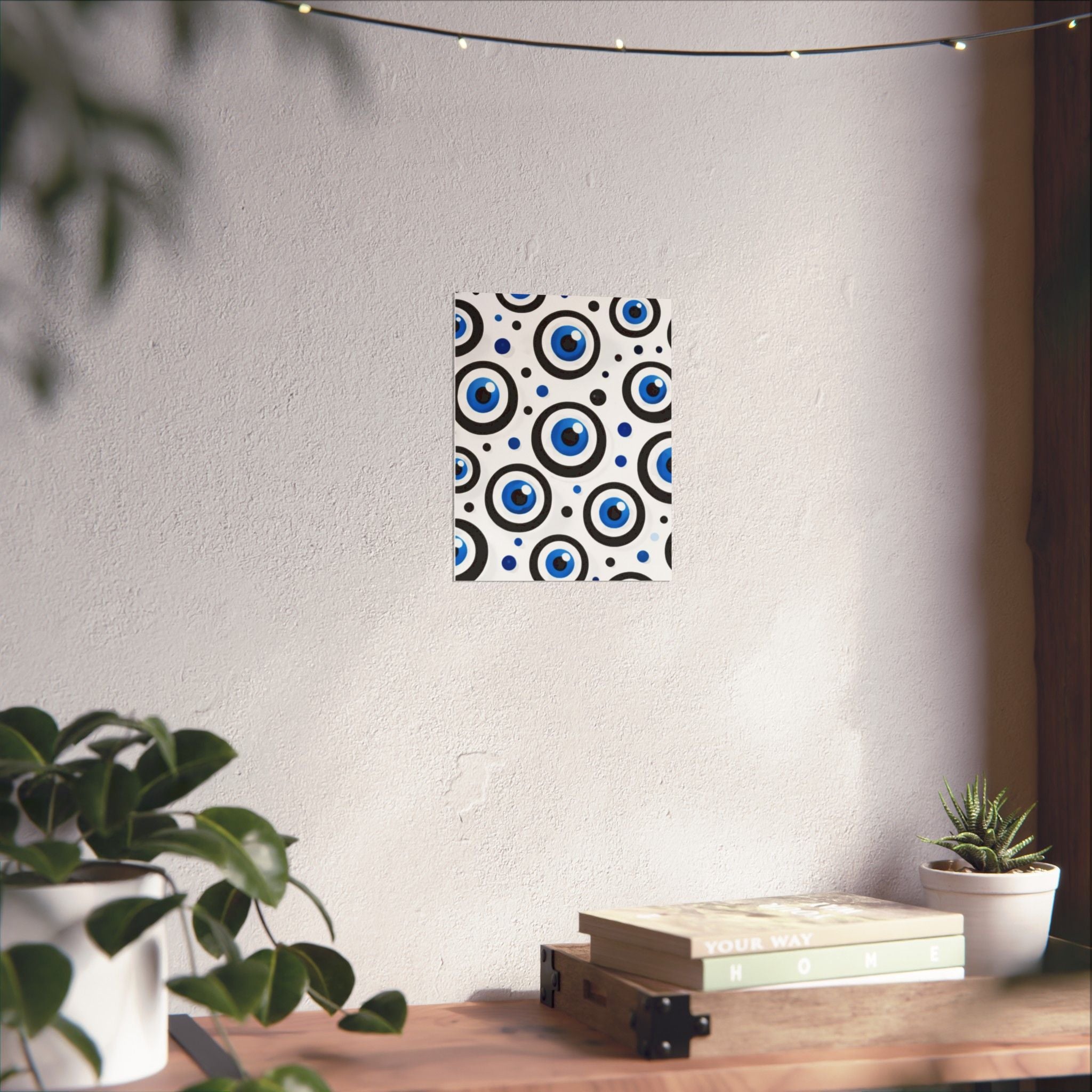 Evil Eye Pattern Matte Poster — Blue Nazar Wall Art