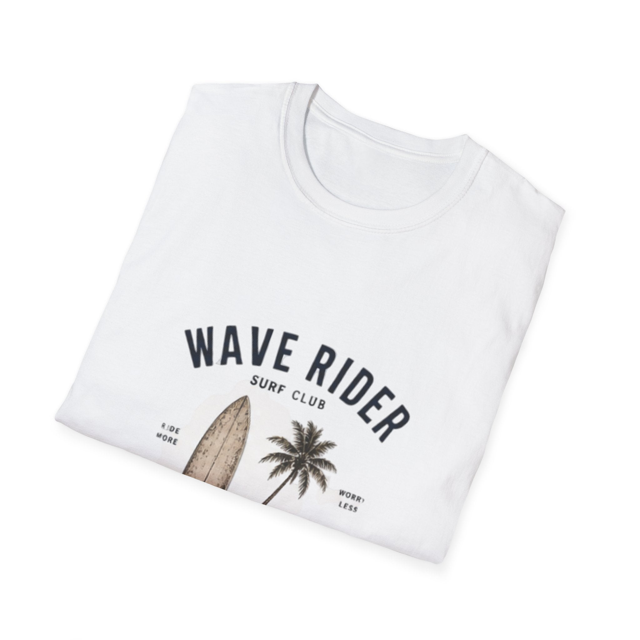 Wave Rider Surf Club unisex T-Shirt — Vintage Surfboard & Palm Beach Tee