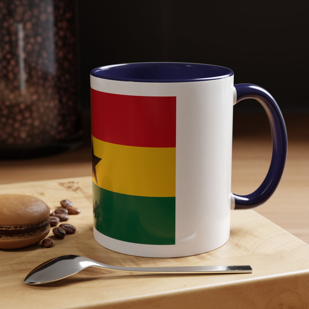 Ghana Flag Accent Coffee Mug – Black Star Red Yellow Green 11/15oz