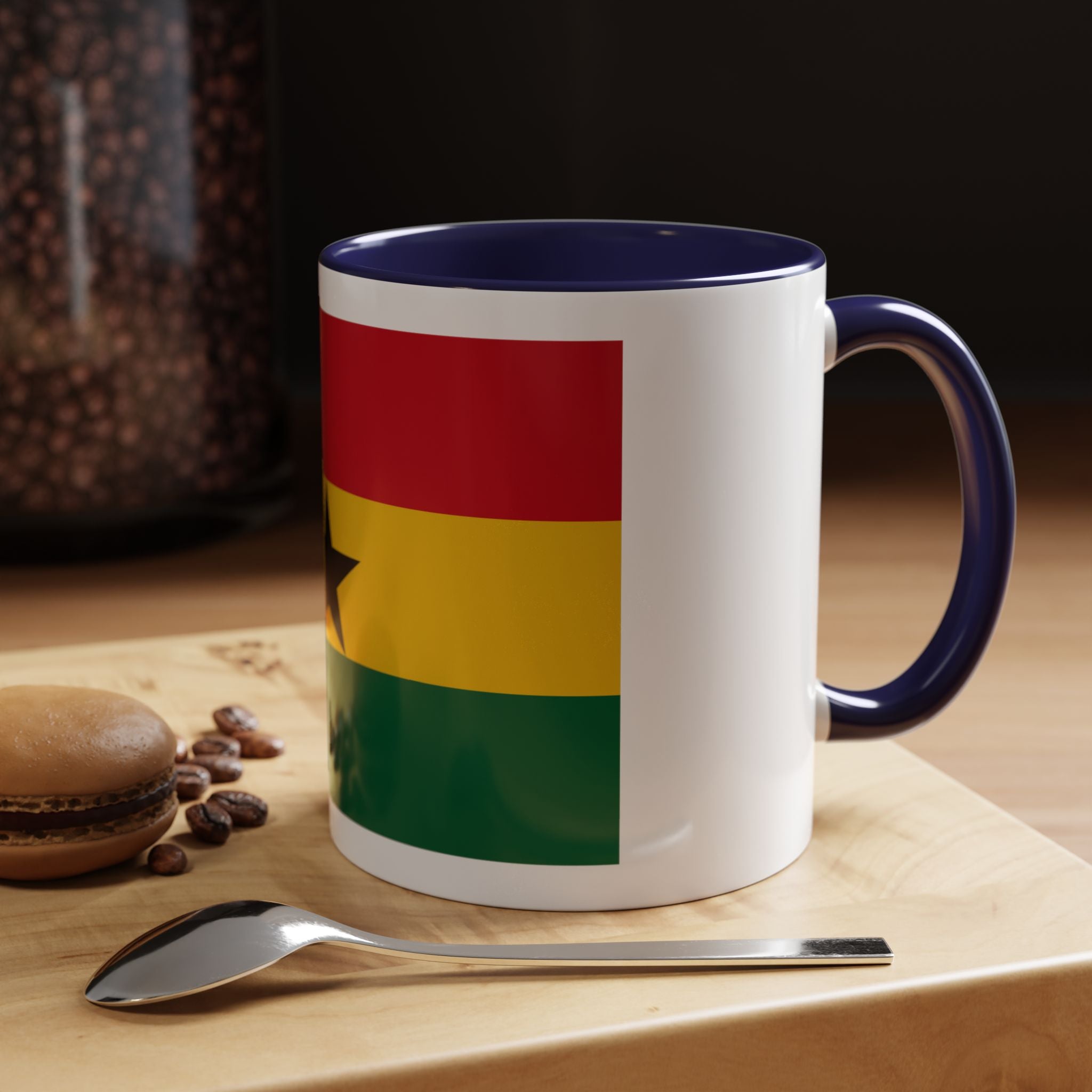 Ghana Flag Accent Coffee Mug – Black Star Red Yellow Green 11/15oz