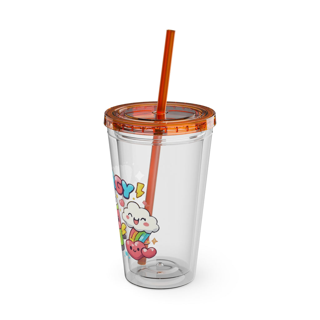 Energy Friends 16oz Tumbler with Straw — Cute Kawaii Drinkware