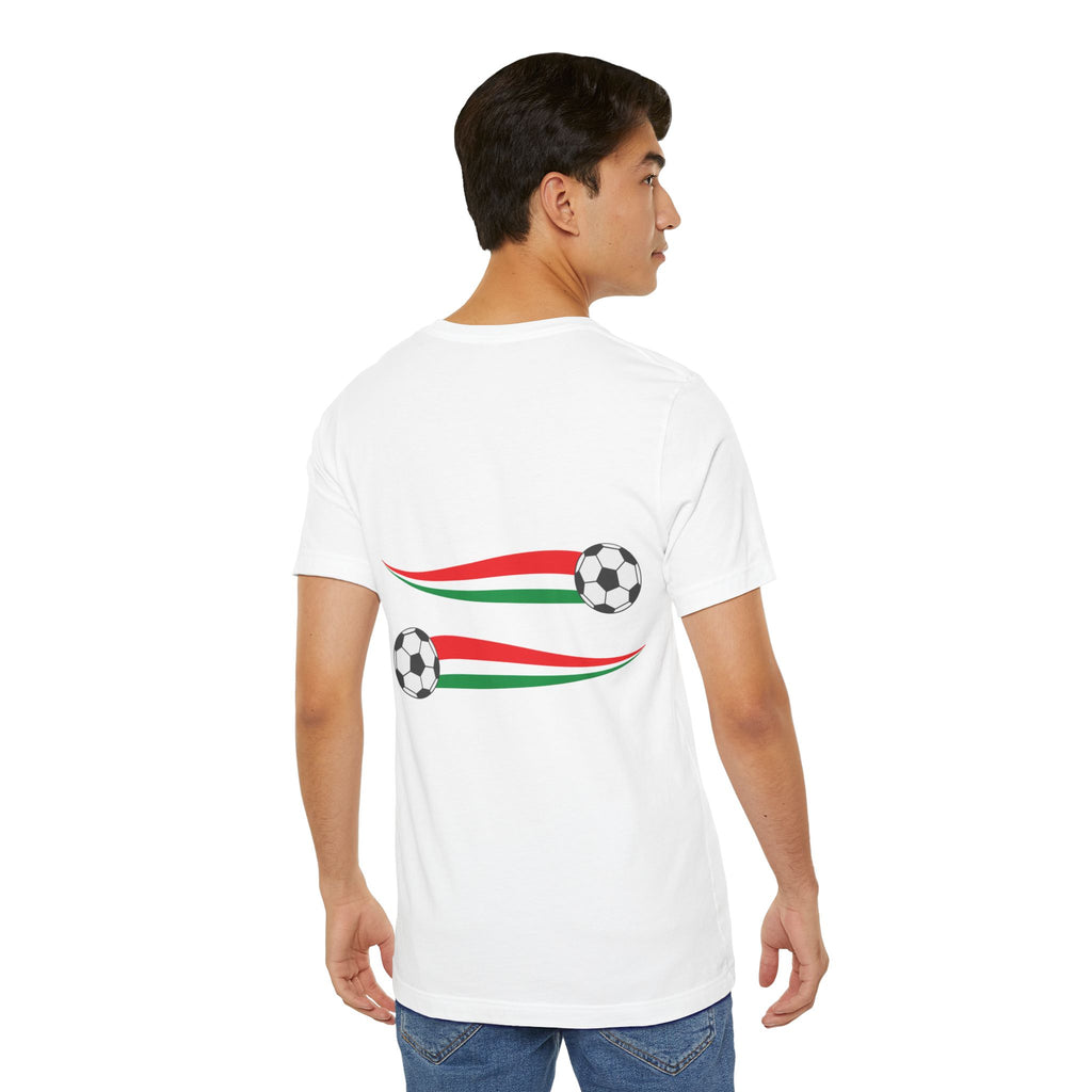 Mexico Soccer T-Shirt — Mexican Flag Heart & Football Stripe Tee