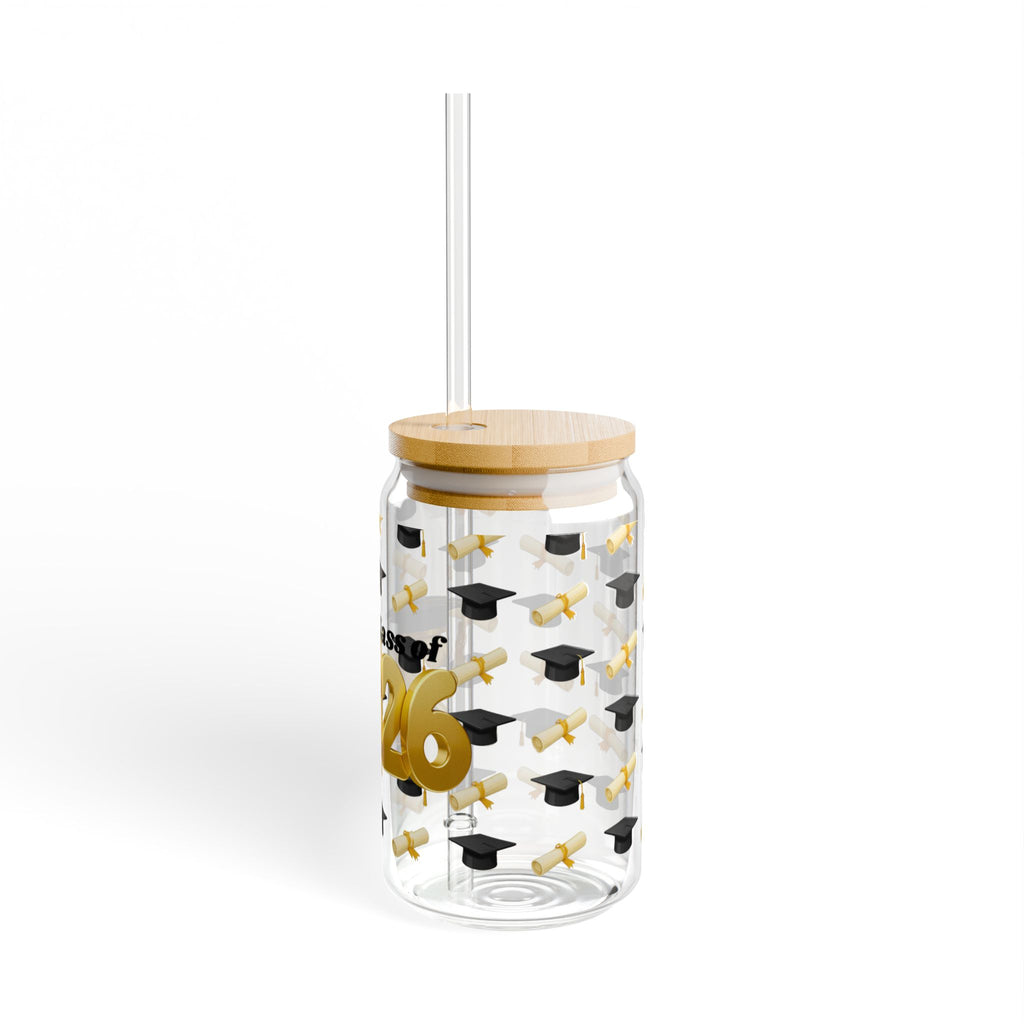 Graduation 2026 Sipper Glass – Class of 2026 Mason Tumbler with Straw