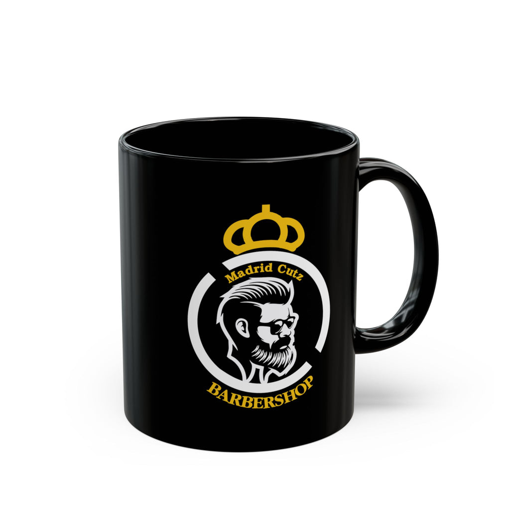 Barbershop Logo Black Mug – Madrid Cut Coffee Cup (11oz & 15oz)