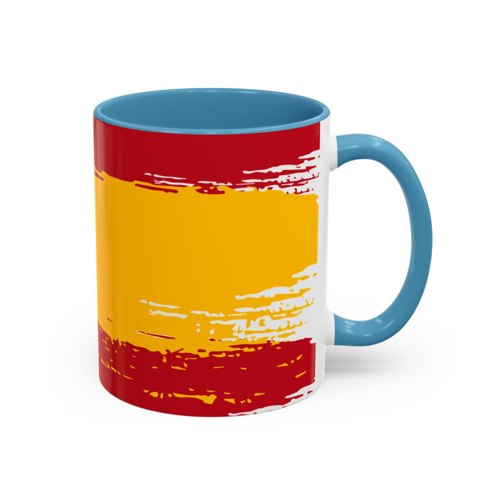 Spanish Flag Accent Coffee Mug – Bold Red & Gold Brushstroke Ceramic Mug