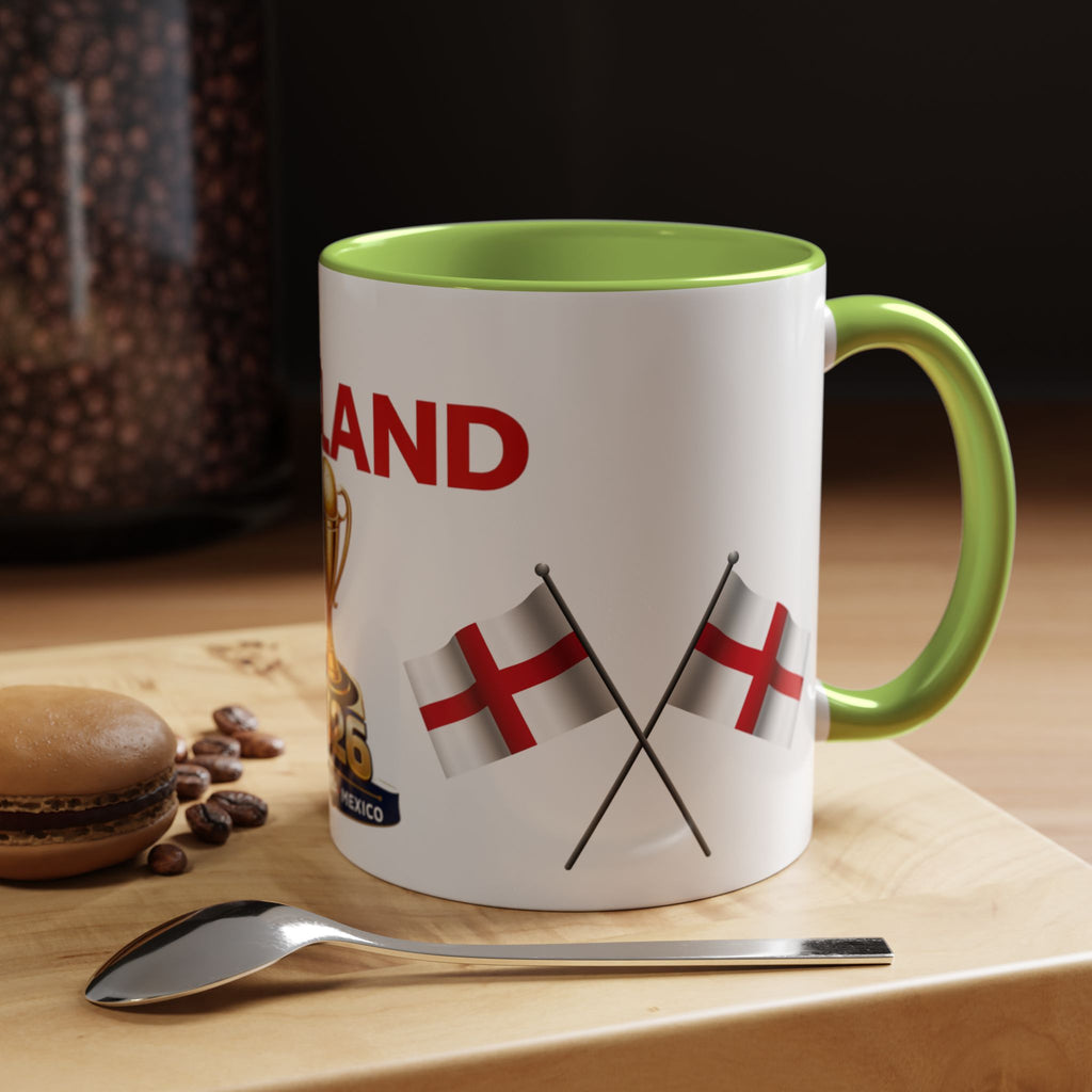 England 2026 Soccer Trophy Accent Coffee Mug — Cup Fan Gift (11/15oz)