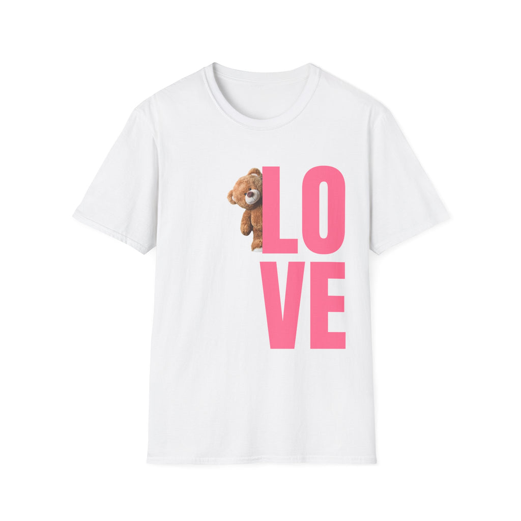 LOVE Teddy Bear T-Shirt — Cute Pink Love Graphic Tee for Valentine’s Day