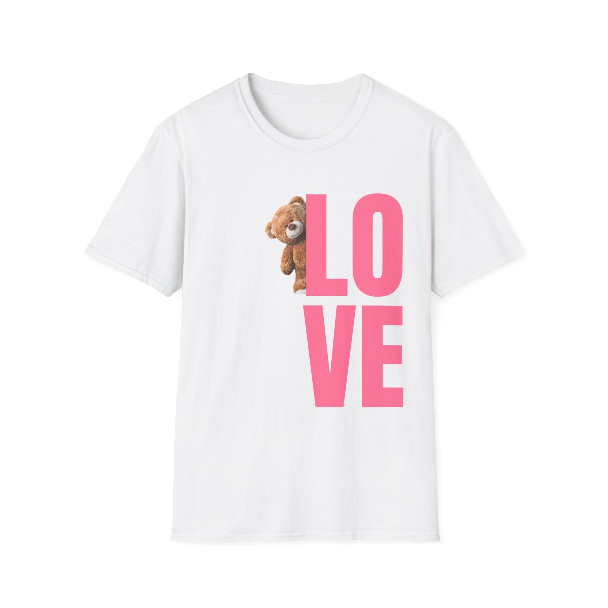 LOVE Teddy Bear T-Shirt — Cute Pink Love Graphic Tee for Valentine’s Day