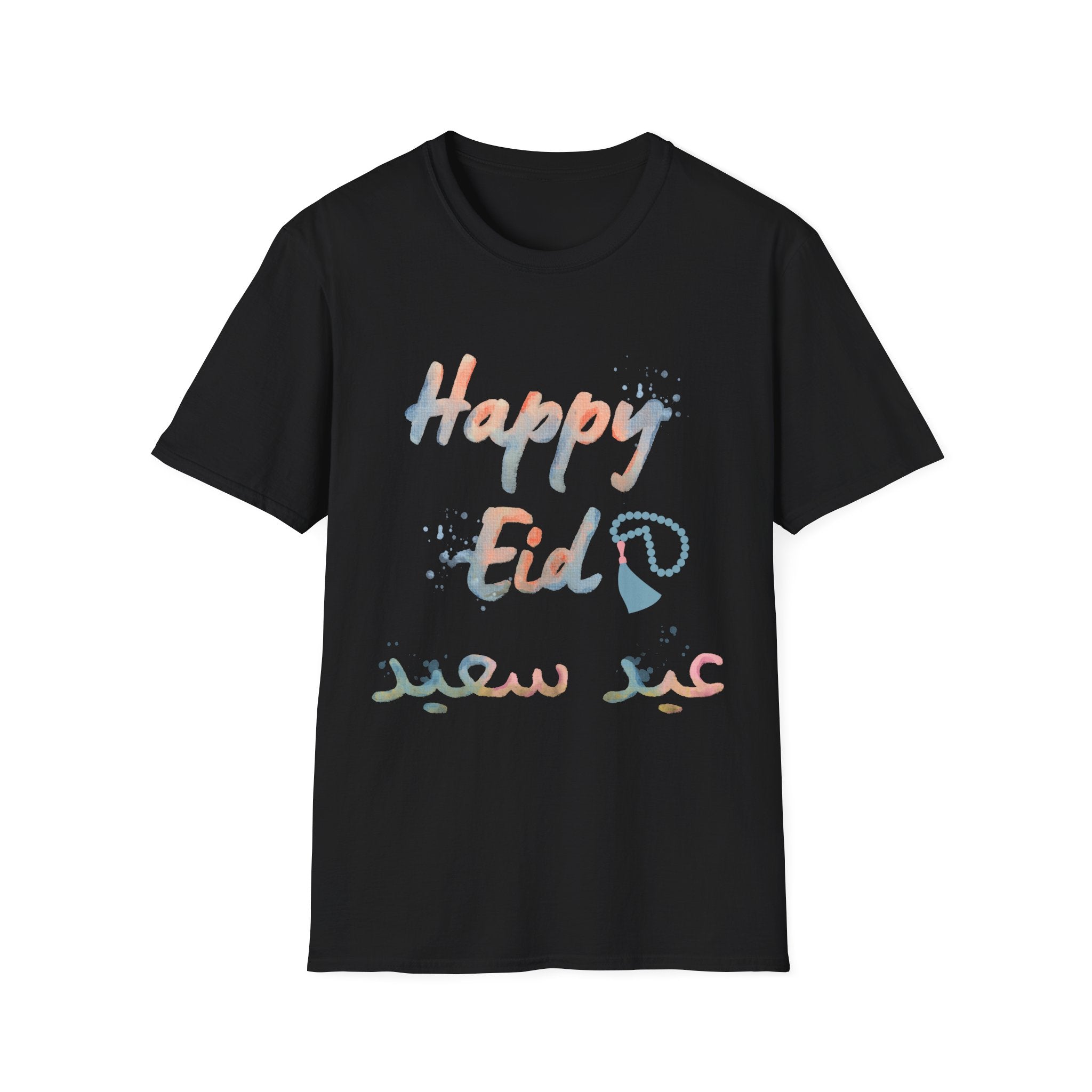 Eid Celebration T-Shirt — "Happy Eid" Bilingual Pastel Tee