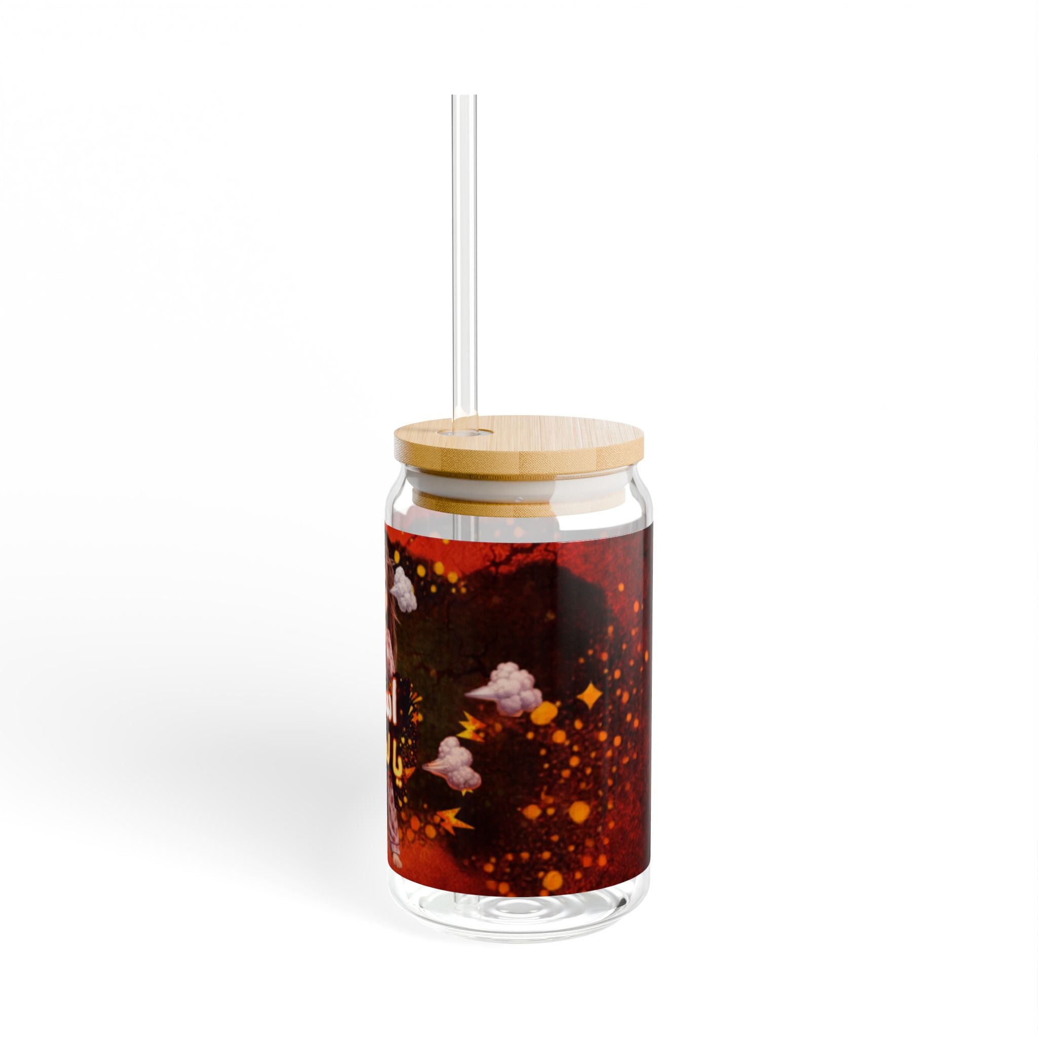 Arabic funny Cute Kid Sipper Glass with Straw – 16oz Novelty Drink Cup