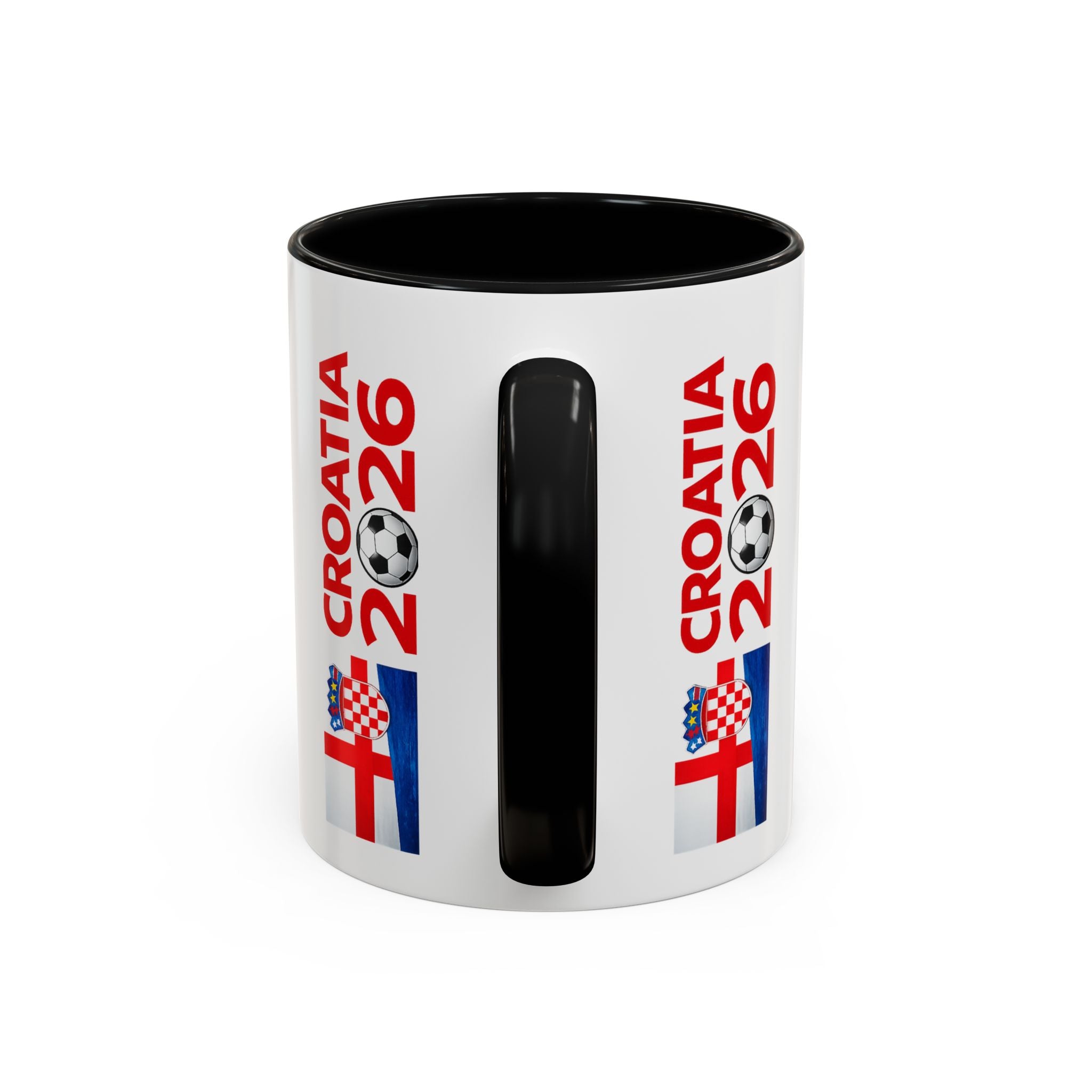 Croatia 2026 Soccer Fan Coffee Mug — Flags & Trophy Cup Design