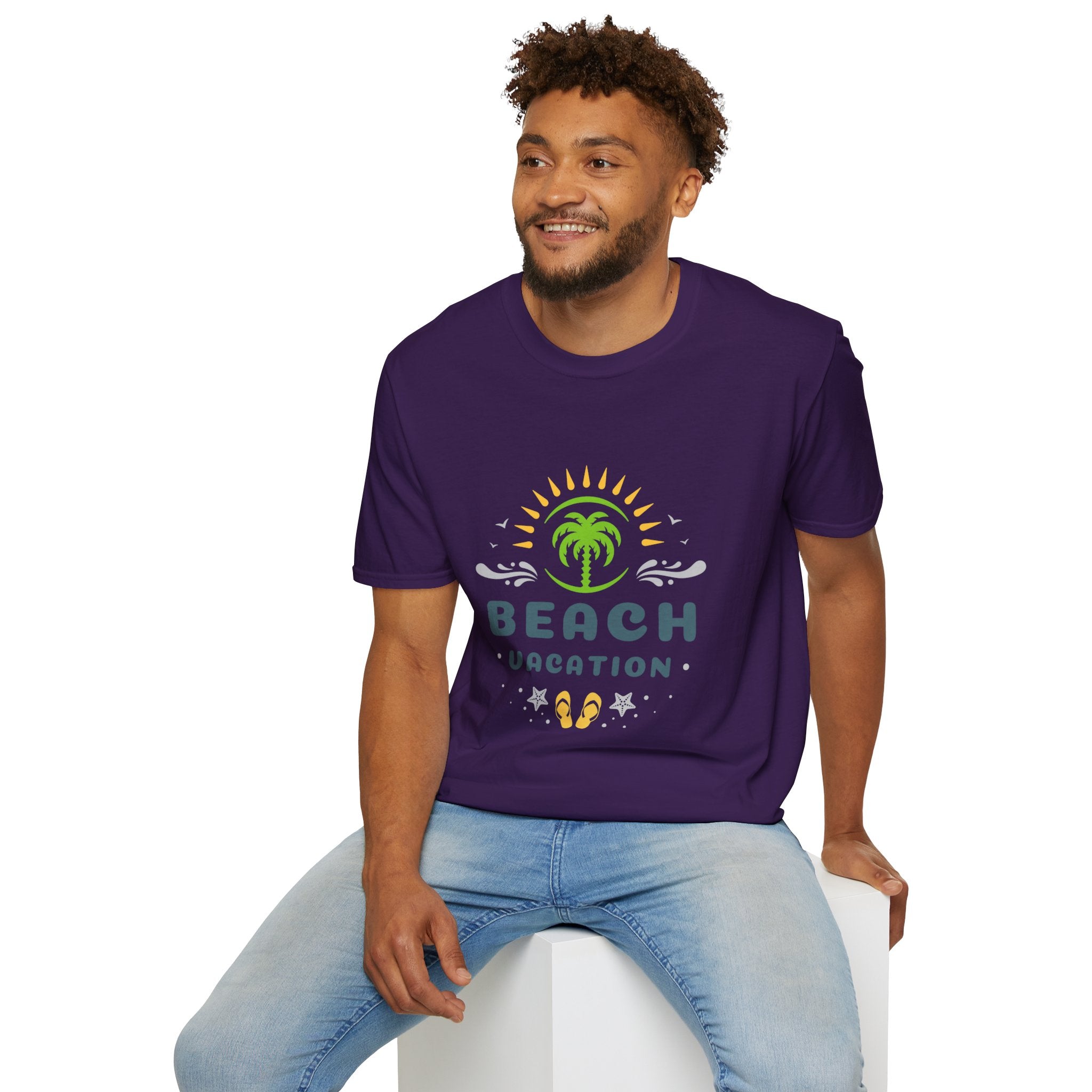 Beach Vacation T-Shirt — Palm Tree Sunset Graphic Tee