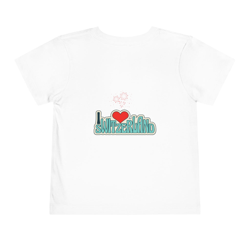 Switzerland Toddler Tee — I Heart Switzerland Baby Kids Shirt with Swiss Flag Brushstroke