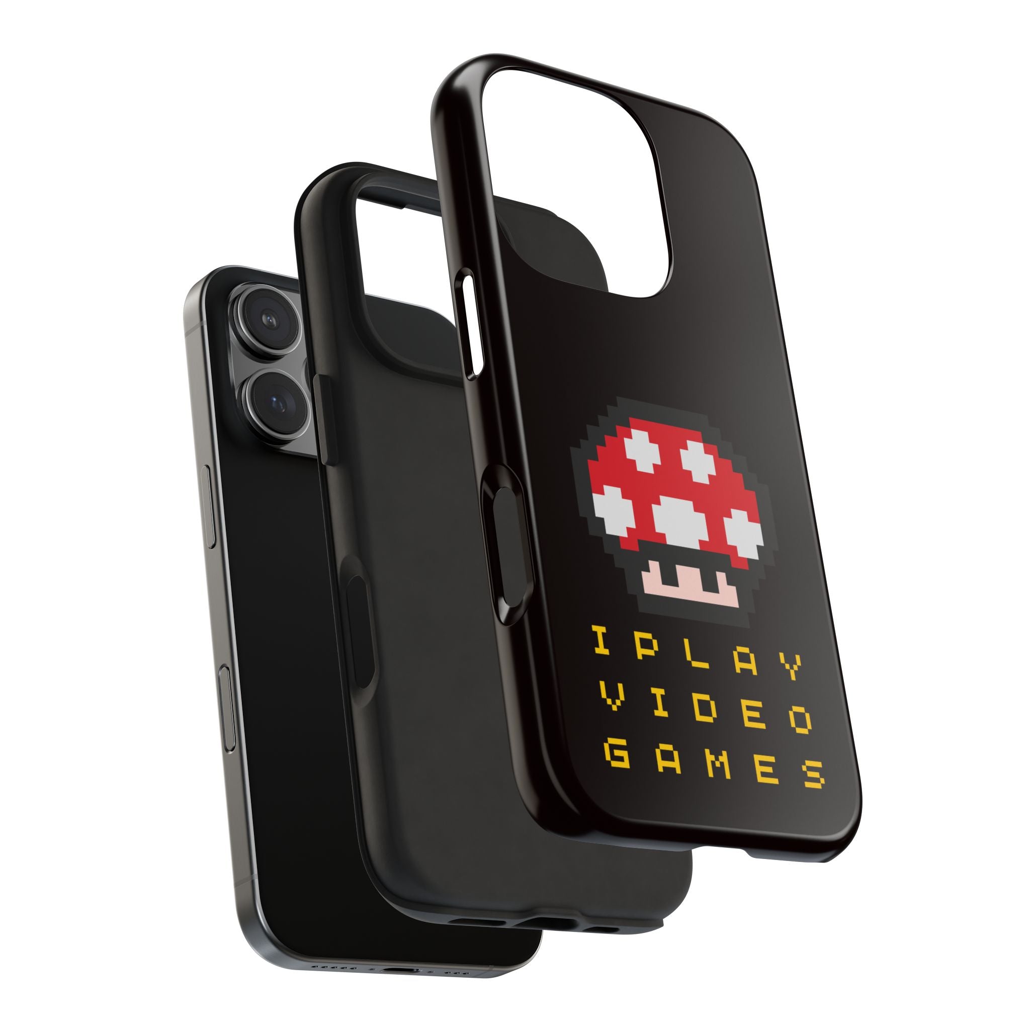 I Play Video Games Pixel Mushroom Phone Case — Tough Protective Gamer Case
