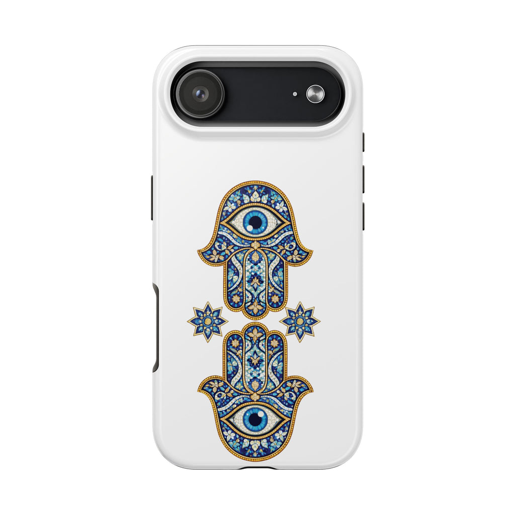 Hamsa Eye Tough Phone Case — Blue Mosaic Protective Phone Cover