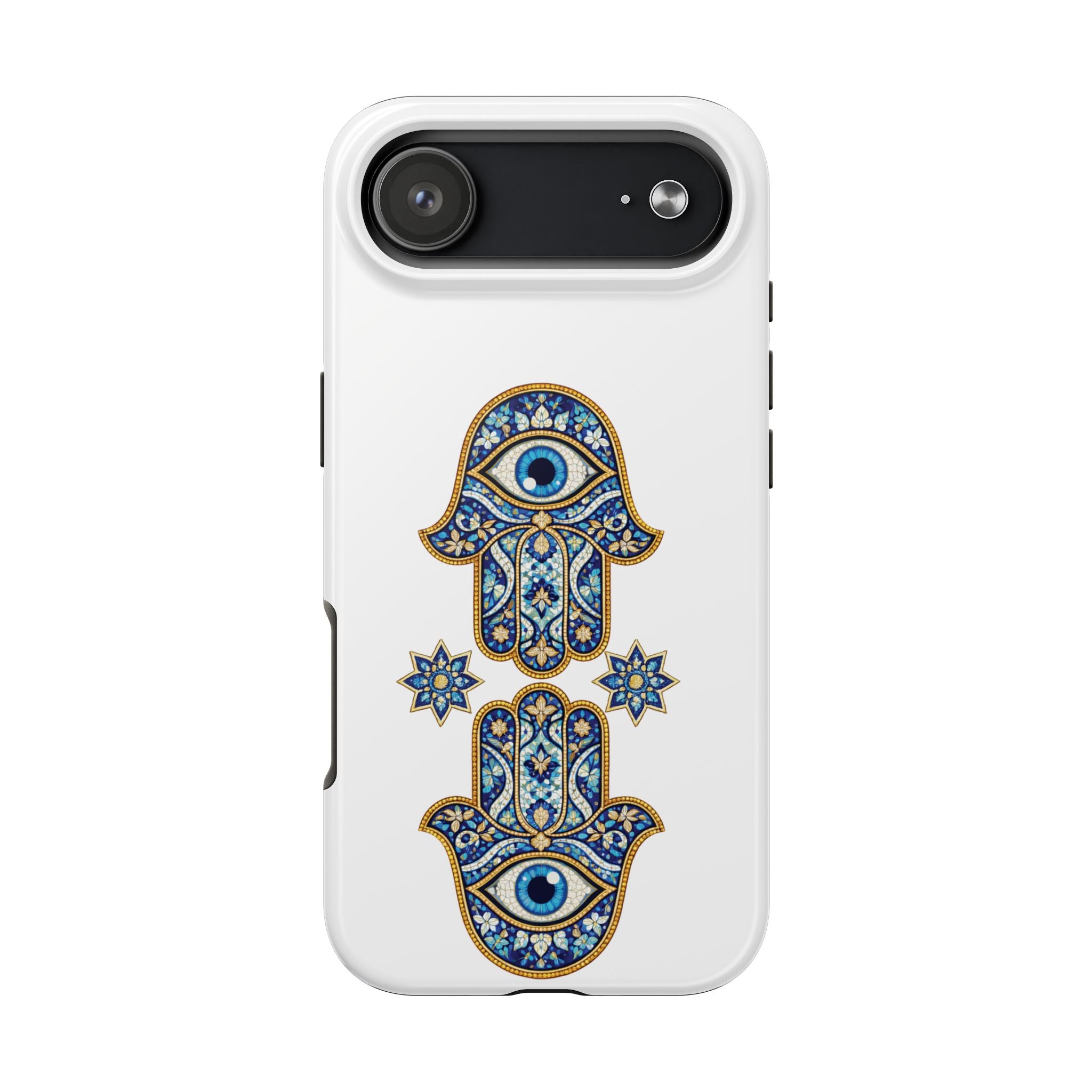 Hamsa Eye Tough Phone Case — Blue Mosaic Protective Phone Cover