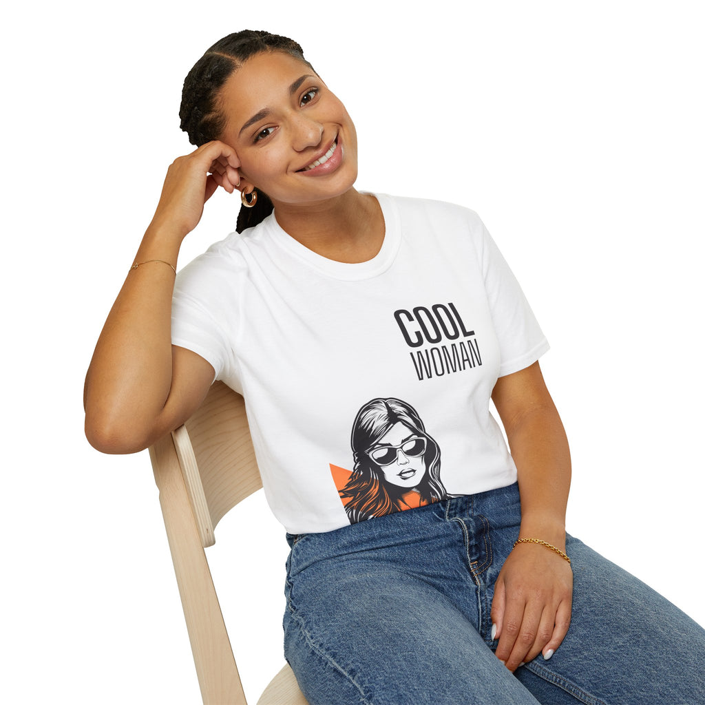 Cool Woman Graphic T-Shirt — Retro Sunglasses Feminine Tee