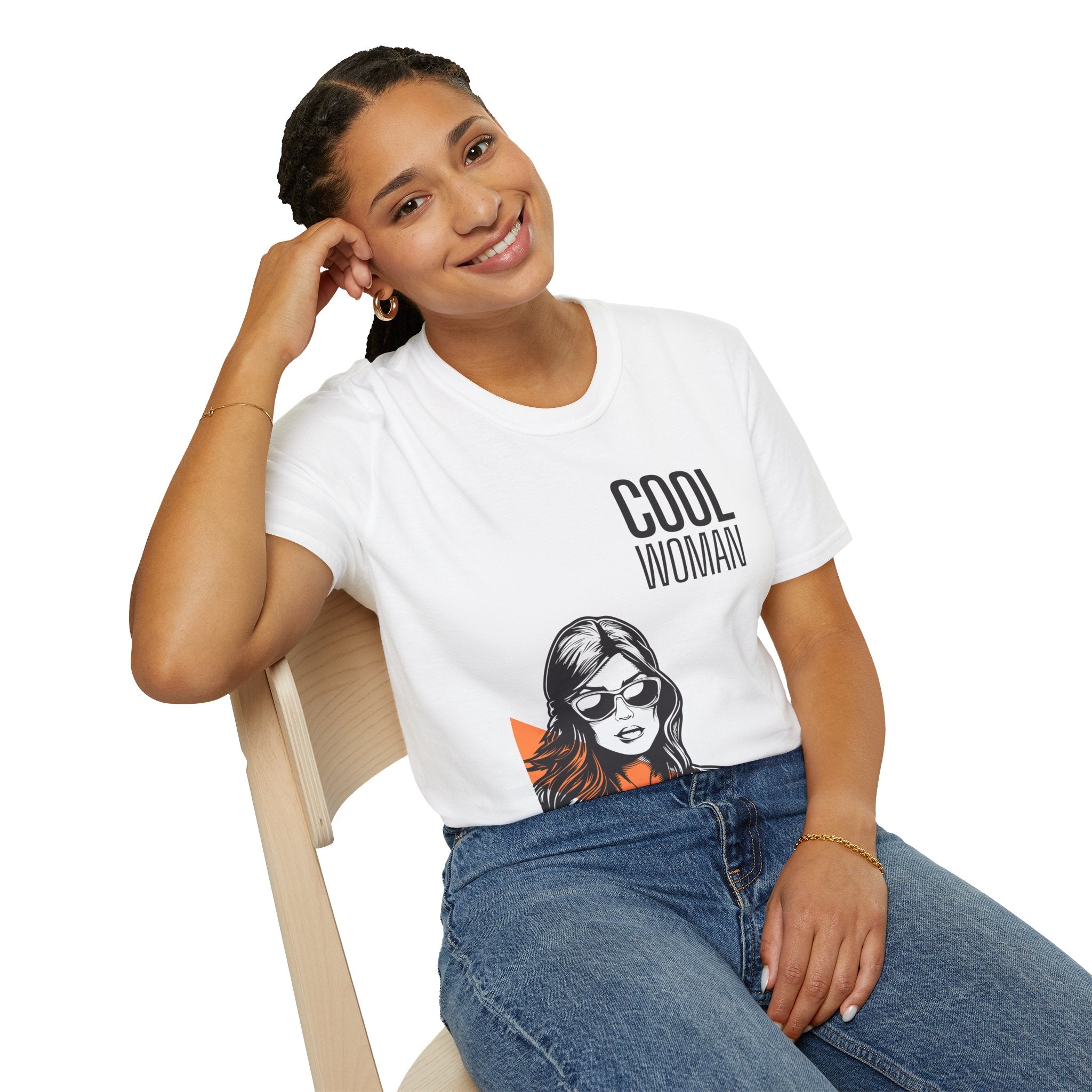 Cool Woman Graphic T-Shirt — Retro Sunglasses Feminine Tee