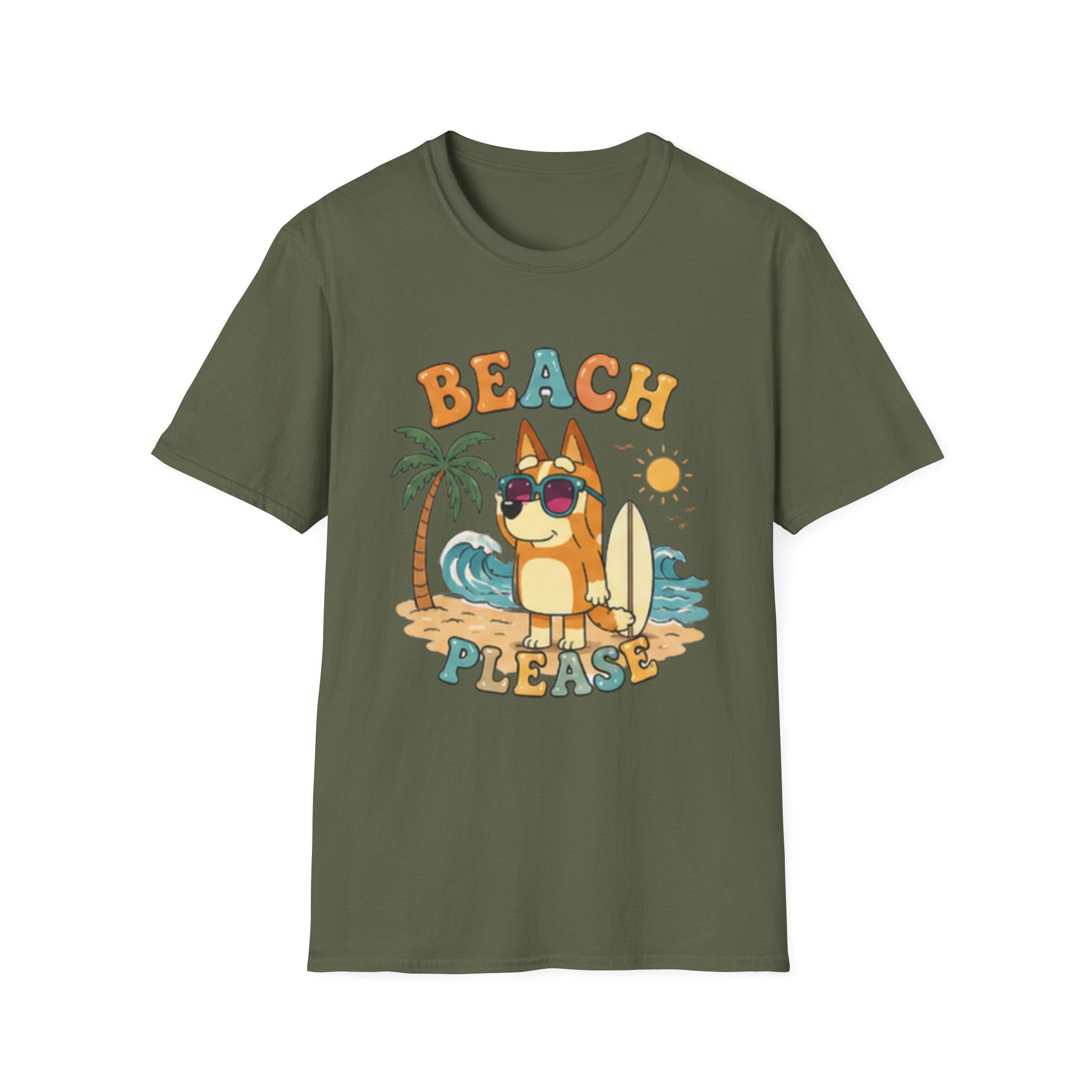 Beach Please T-Shirt — Cute Surfing Dog Retro Summer Tee