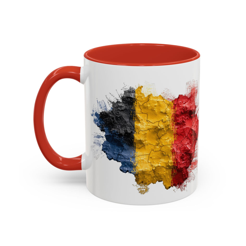 Belgium Flag Coffee Mug – Distressed Watercolor Accent Mug (11/15oz)