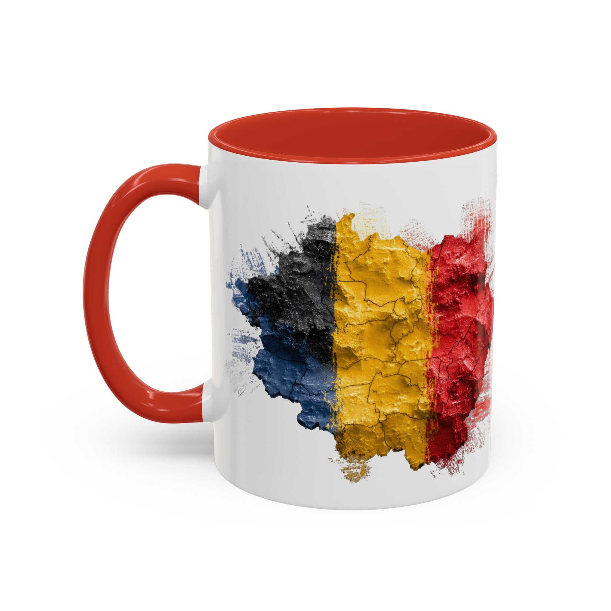 Belgium Flag Coffee Mug – Distressed Watercolor Accent Mug (11/15oz)