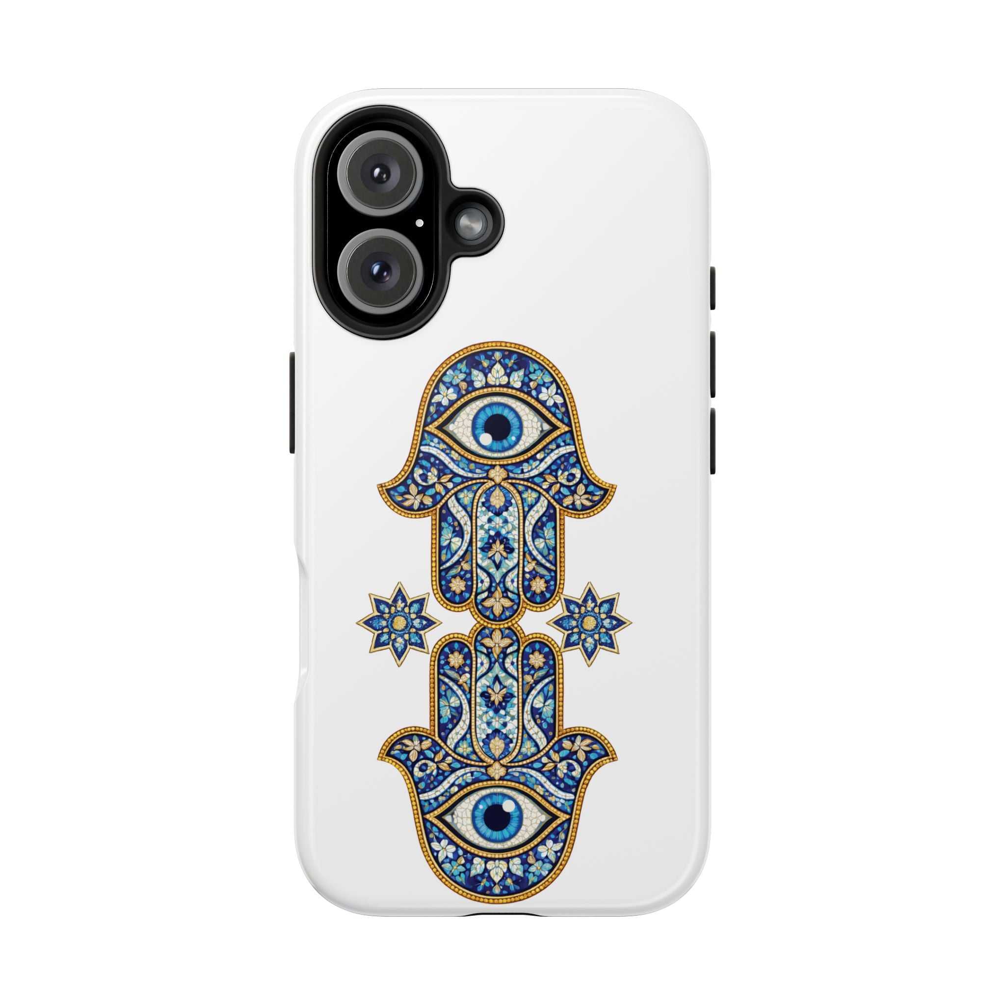 Hamsa Eye Tough Phone Case — Blue Mosaic Protective Phone Cover