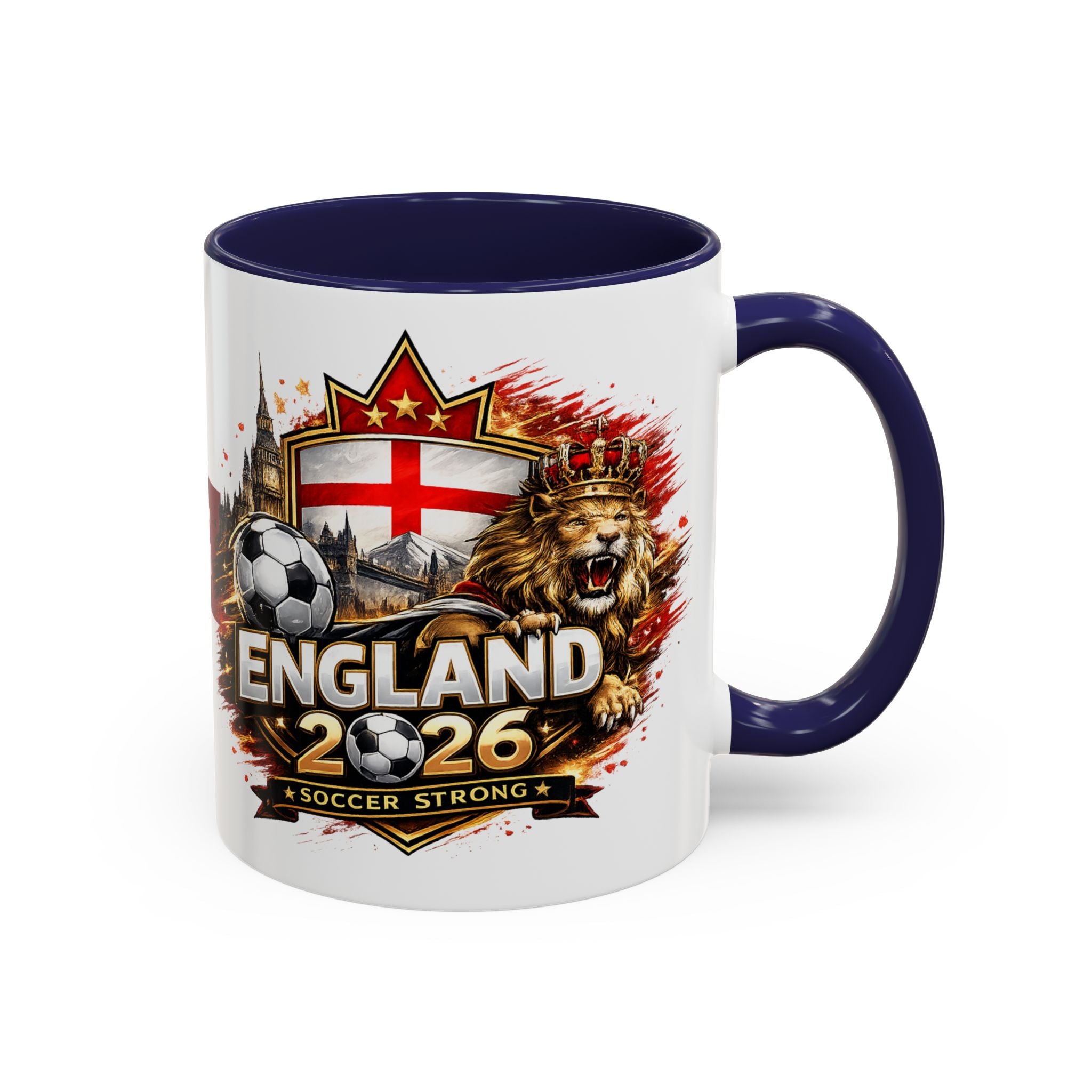 England 2026 Soccer Cup Accent Coffee Mug (11, 15oz)