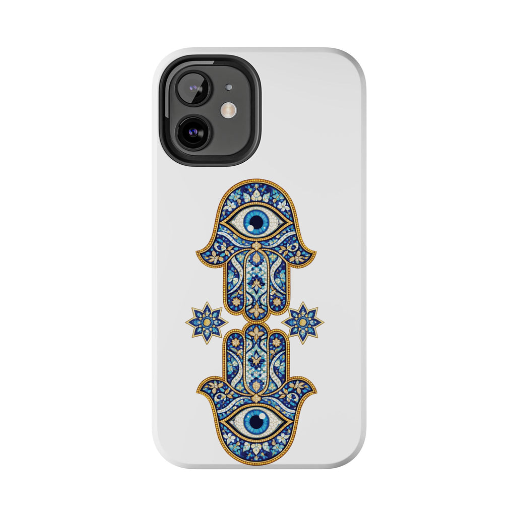 Hamsa Eye Tough Phone Case — Blue Mosaic Protective Phone Cover