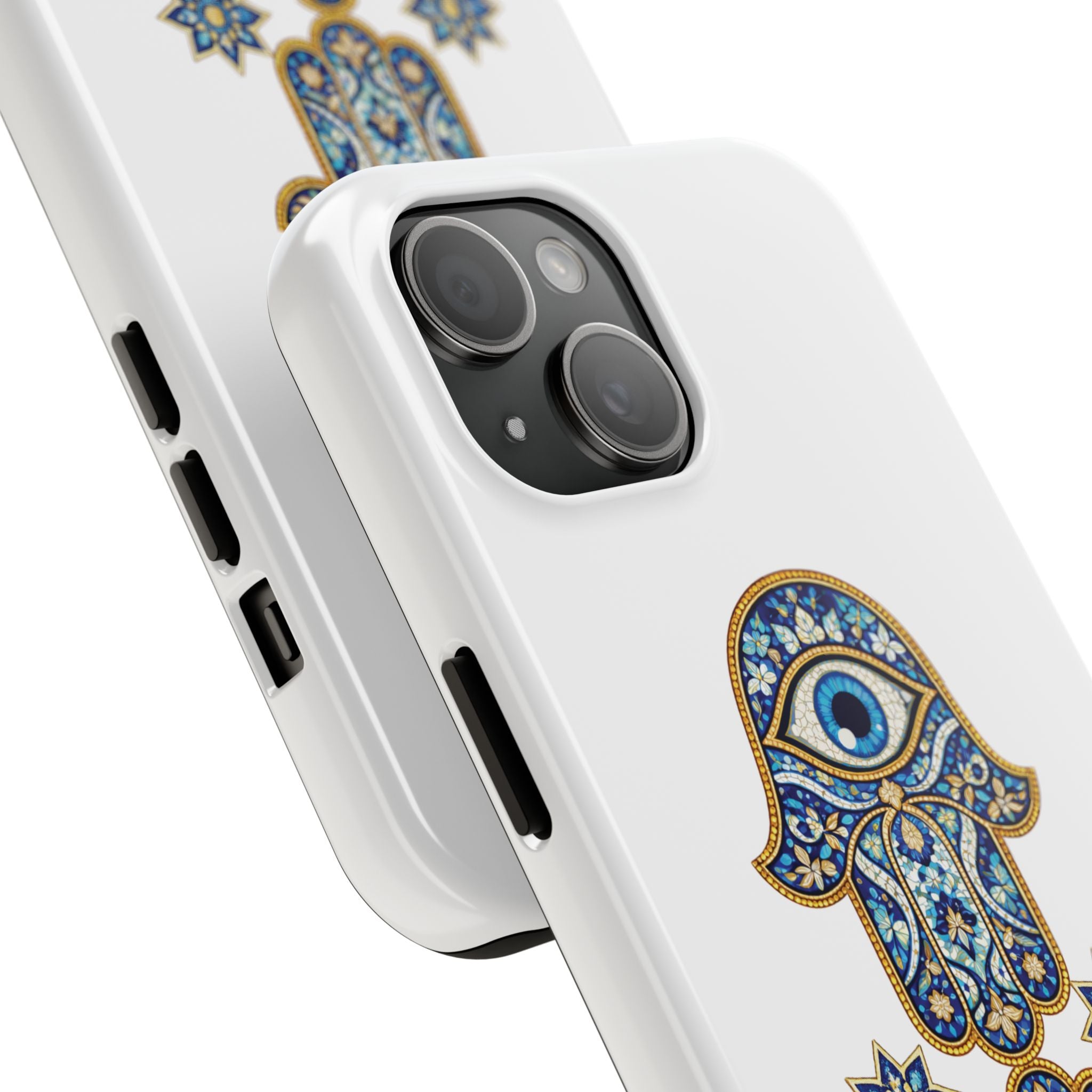 Hamsa Eye Tough Phone Case — Blue Mosaic Protective Phone Cover