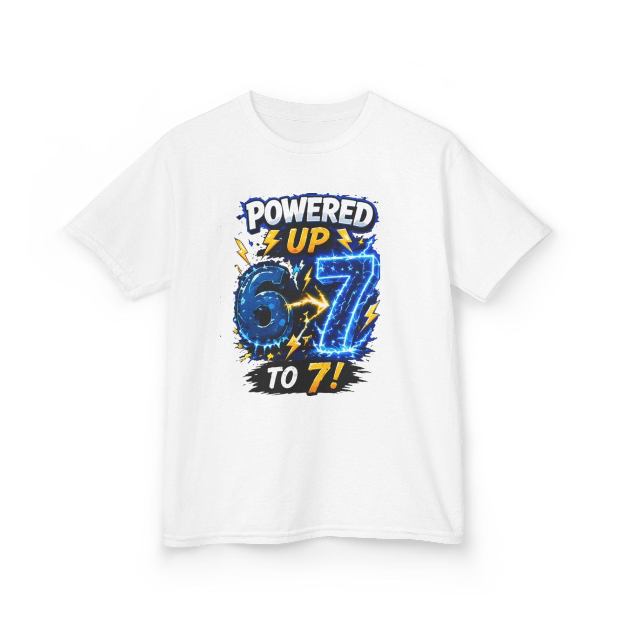 Powered Up 6 to 7" Birthday Shirt, Gamer Lightning Graphic