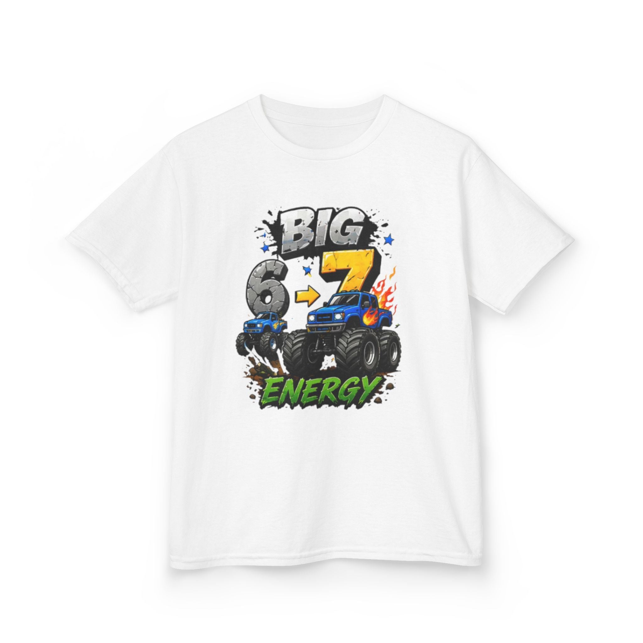 Kids Monster Truck 'Big 6 & 7 Energy' Graphic Tee