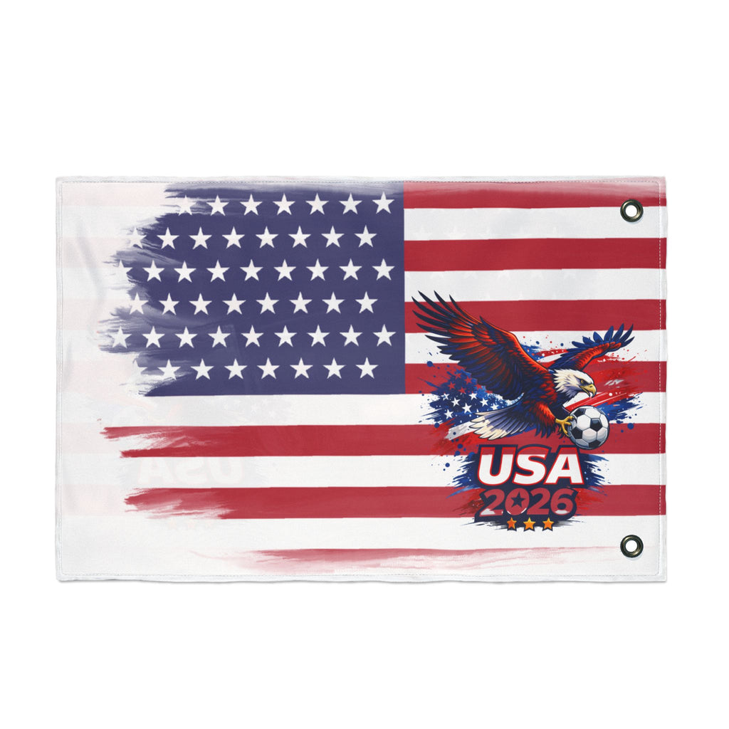 USA 2026 Soccer Eagle Double-Sided Flag — American Football/Soccer Fan Banner