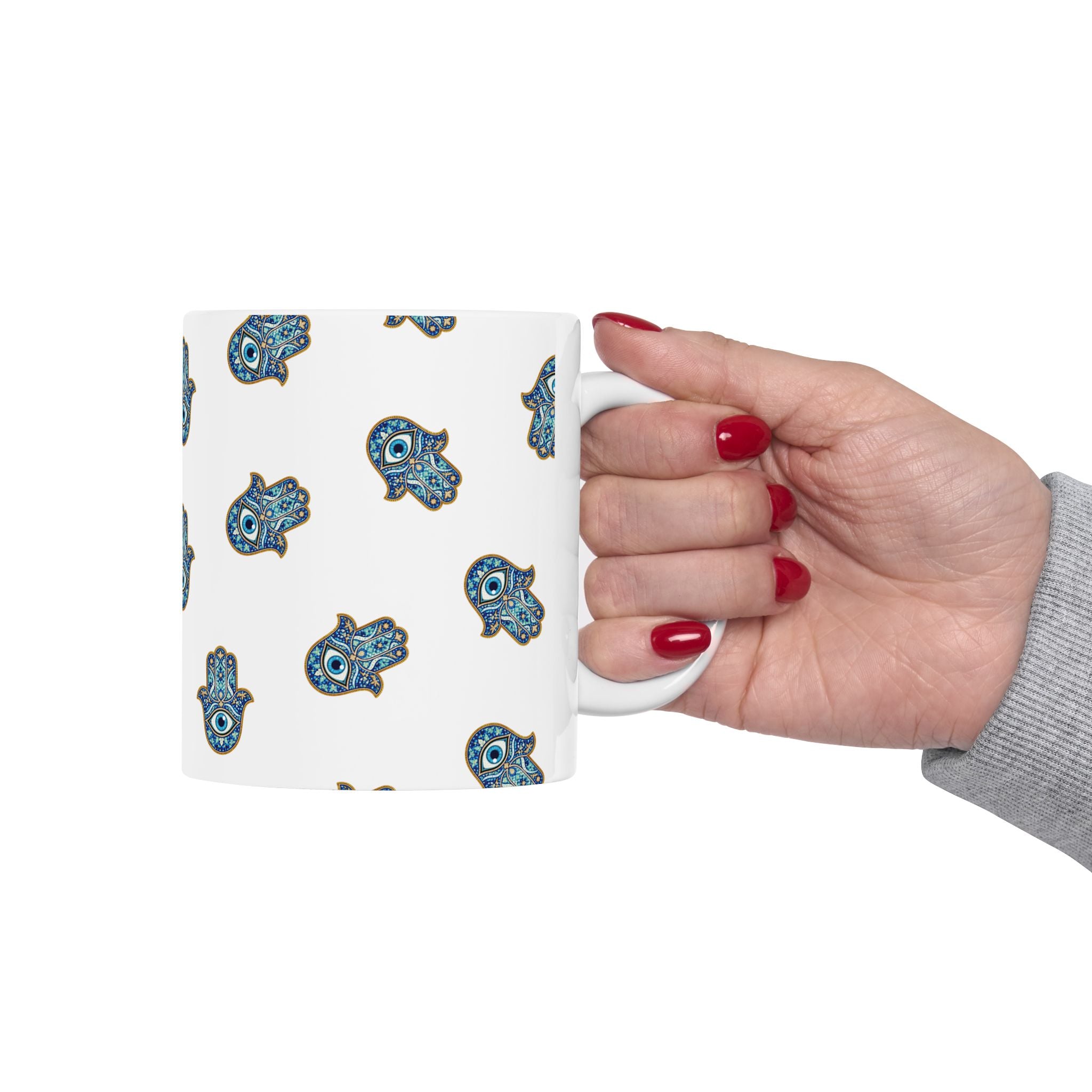 Hamsa Pattern Ceramic Mug