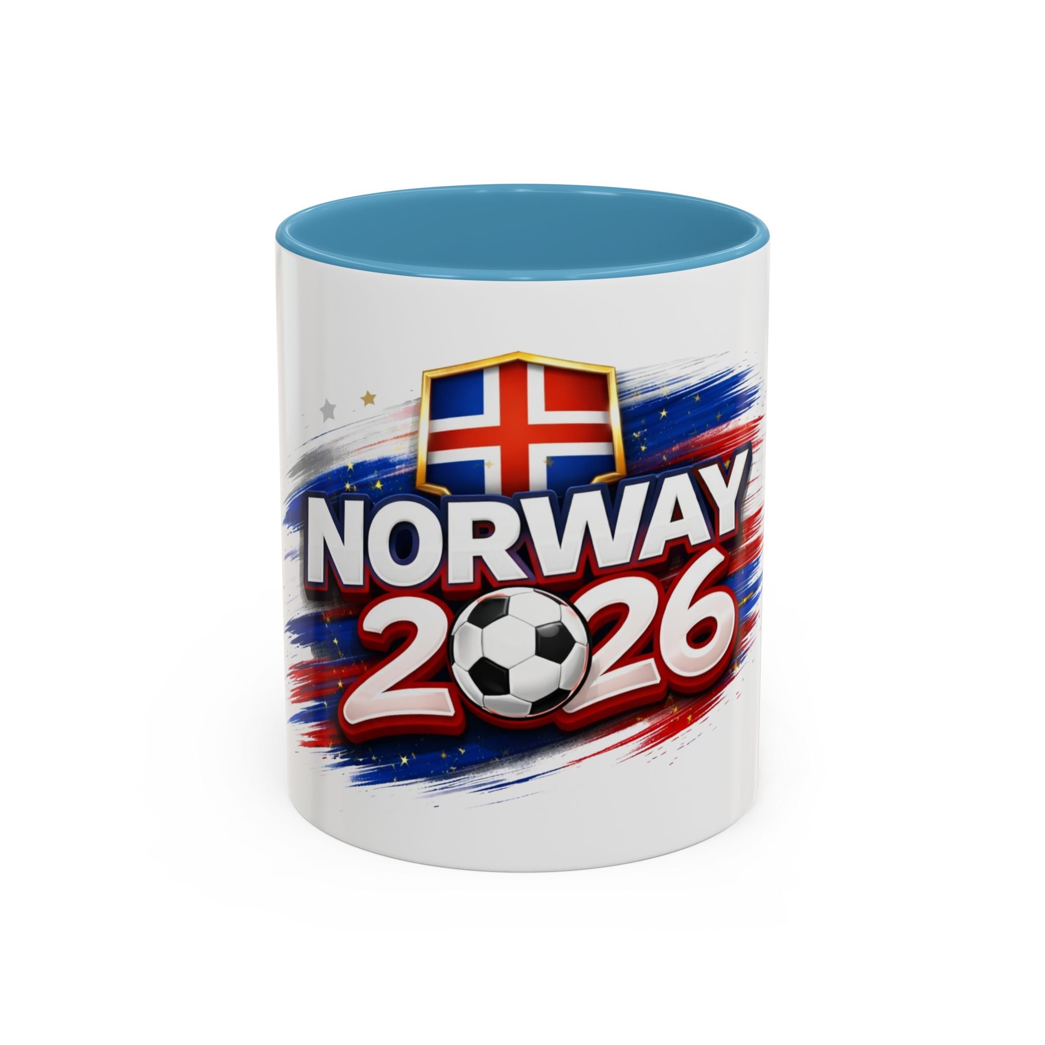 Norway 2026 Soccer Fan Accent Coffee Mug — Cup Supporter Gift