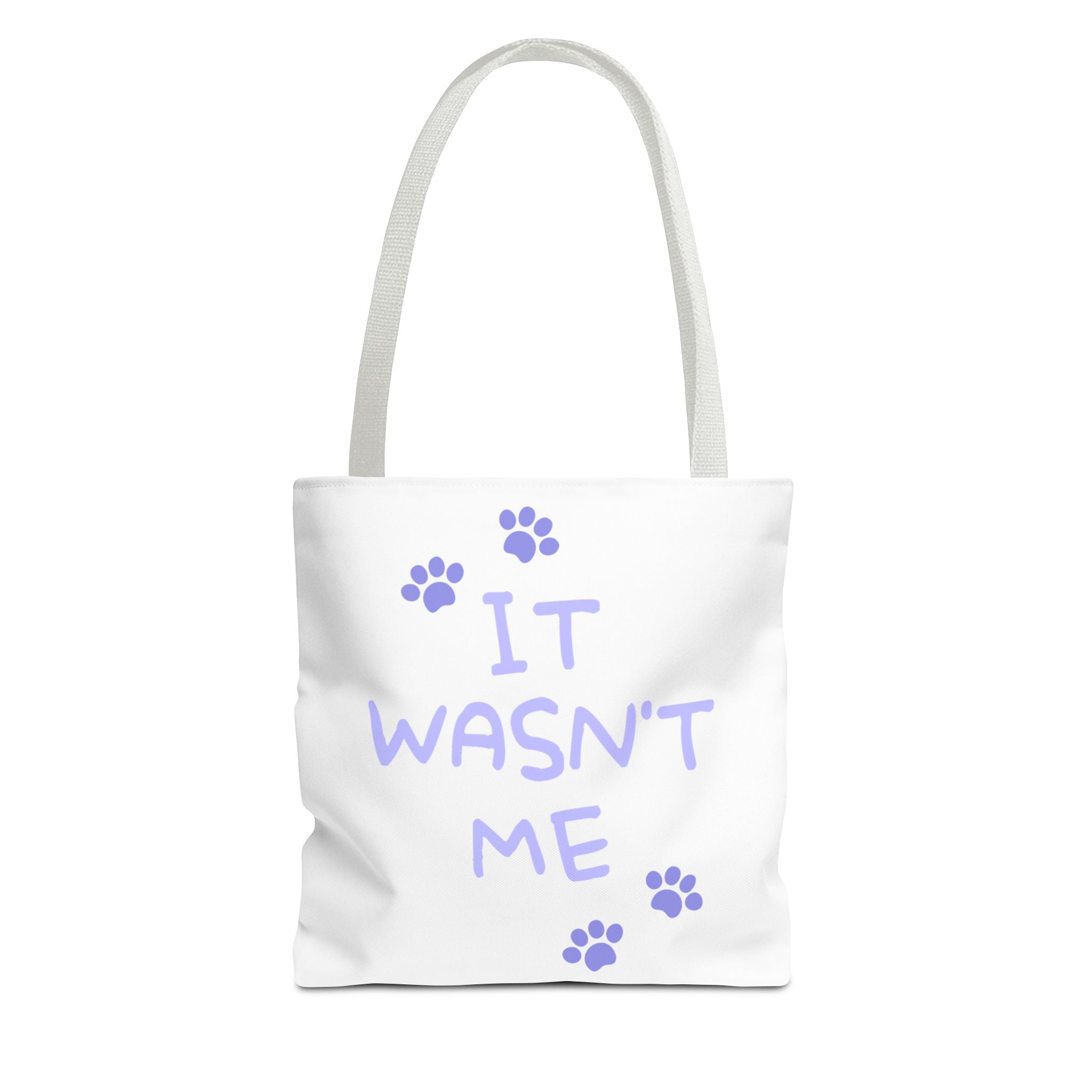 Cat Paw Print Tote — "It Wasn't Me" Funny Cat Tote Bag