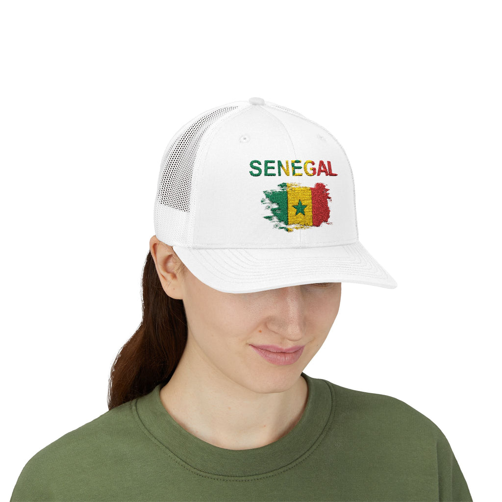 Senegal Flag Trucker Hat - Vintage Distressed Senegal Snapback Cap
