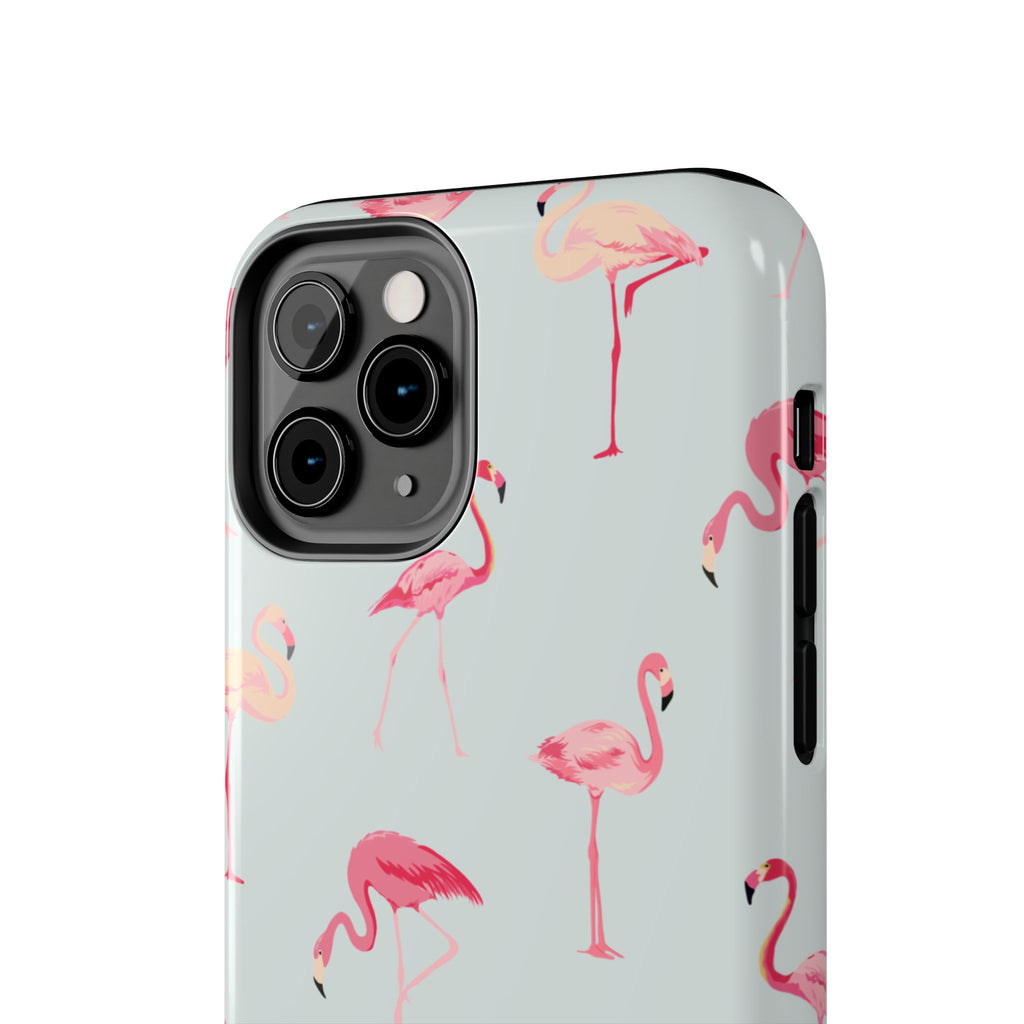 Flamingo Pattern Tough Phone Case — Cute Pink Birds Protective Phone Cover