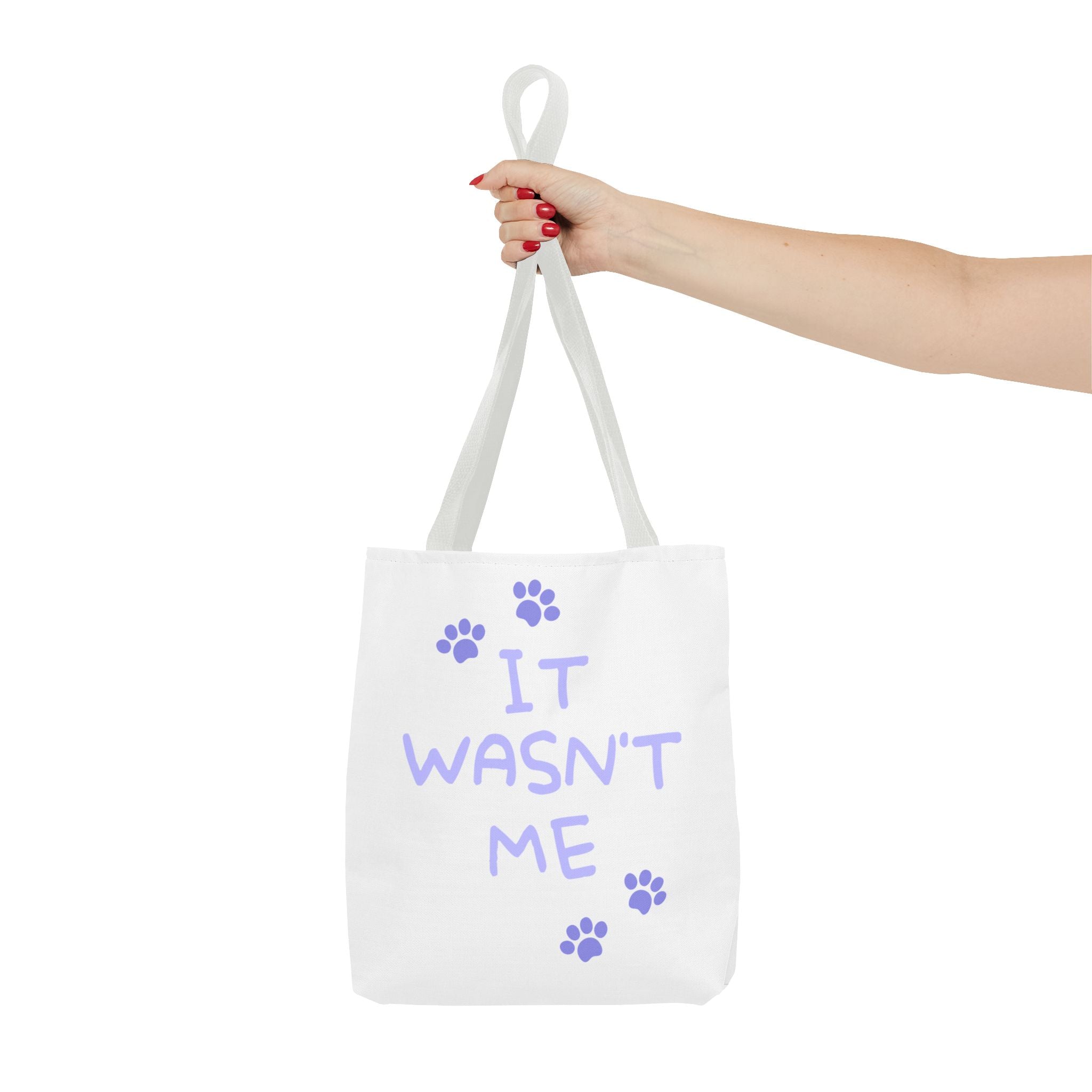Cat Paw Print Tote — "It Wasn't Me" Funny Cat Tote Bag