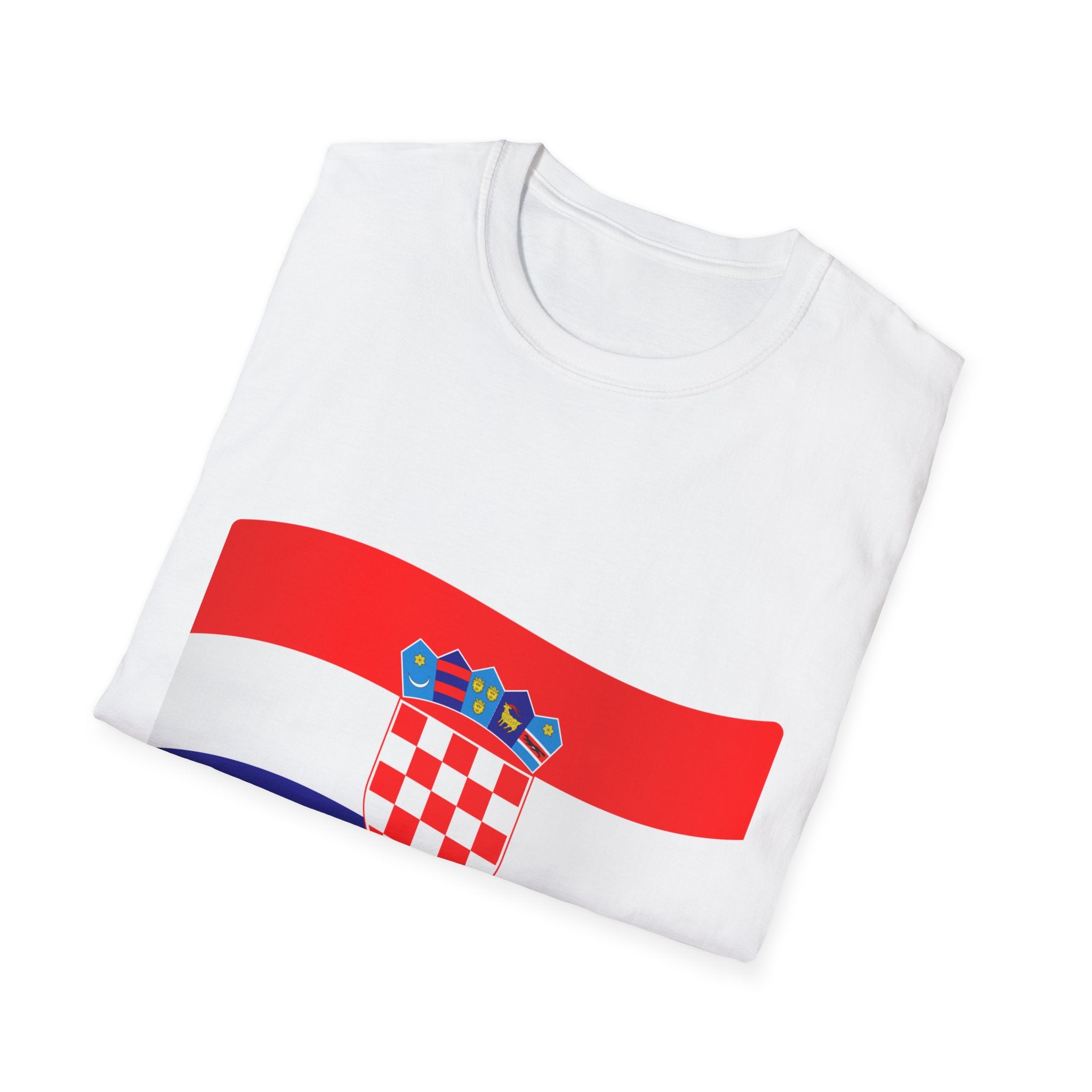 Croatia 2026 Flag T-Shirt — Croatian Crest & Ribbon Soccer Fan Tee