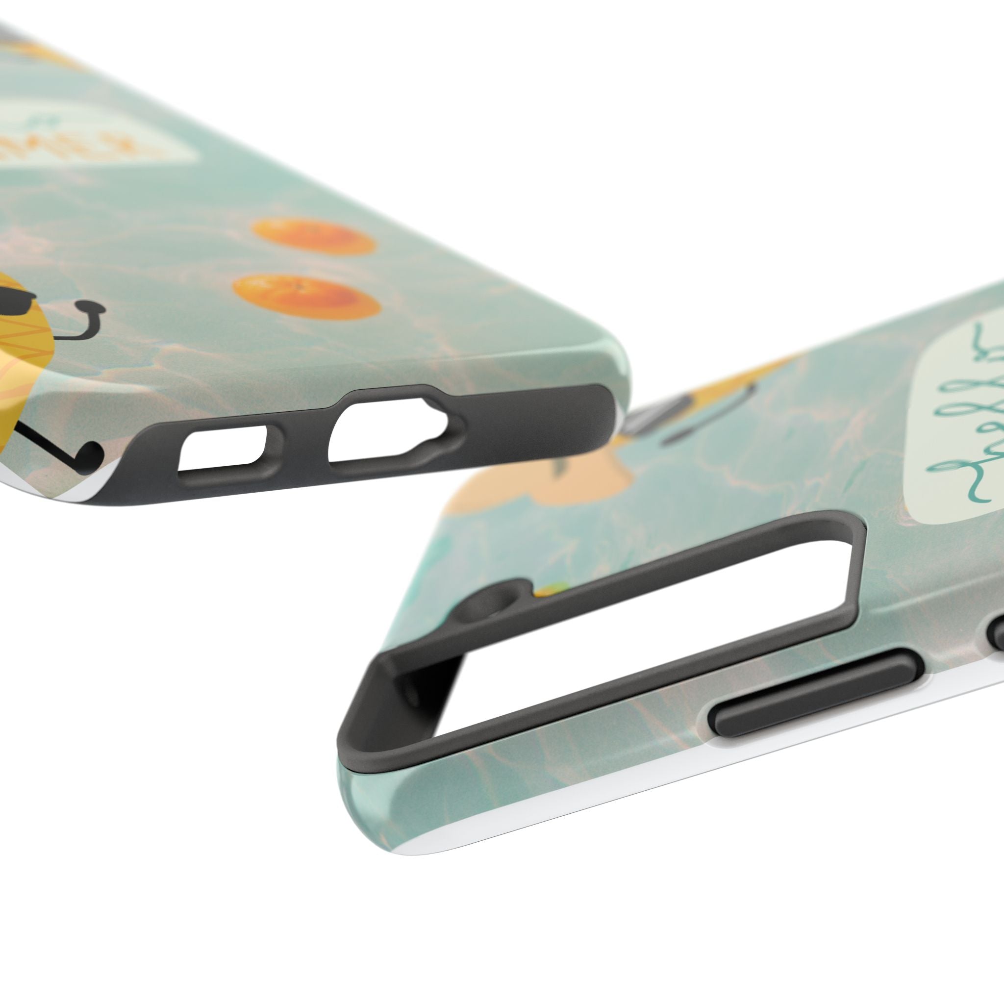 Hello Summer Tough Phone Case - Cute Pineapple & Oranges Beach Design
