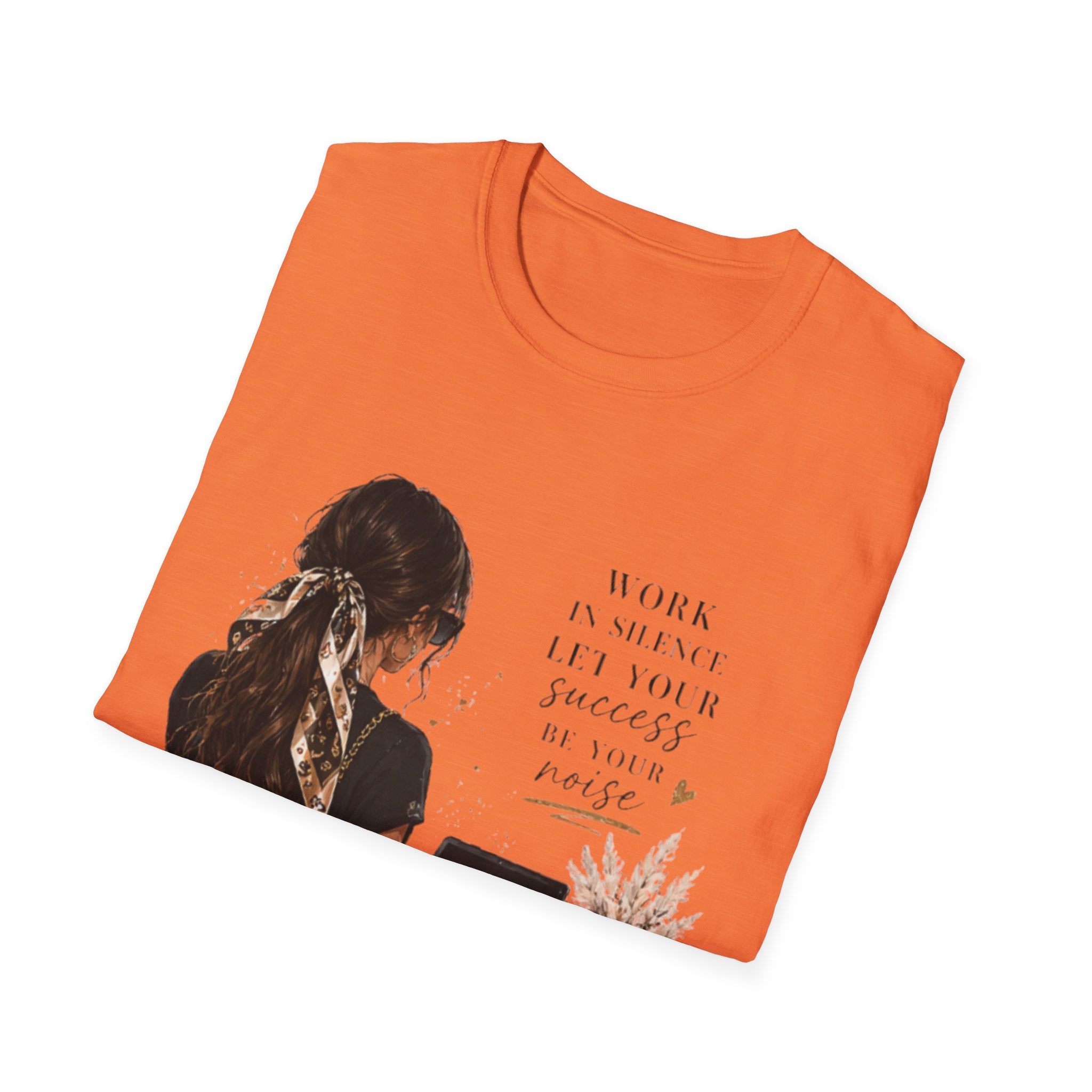 Work Patient Let Your Success Be Your Noise T-Shirt — Inspirational Girl Desk Graphic Tee