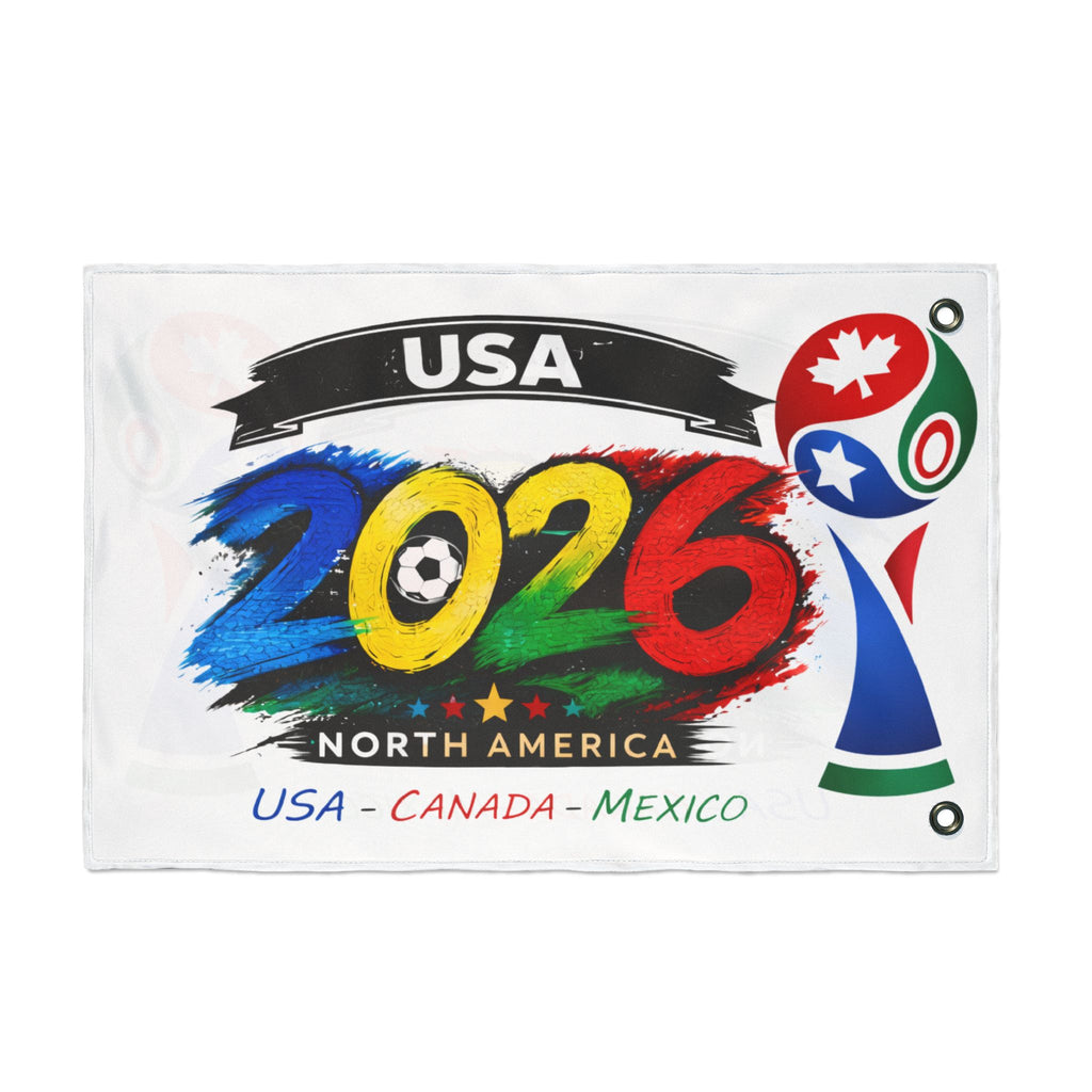 2026 North America Soccer Flag — USA Canada Mexico Double-Sided