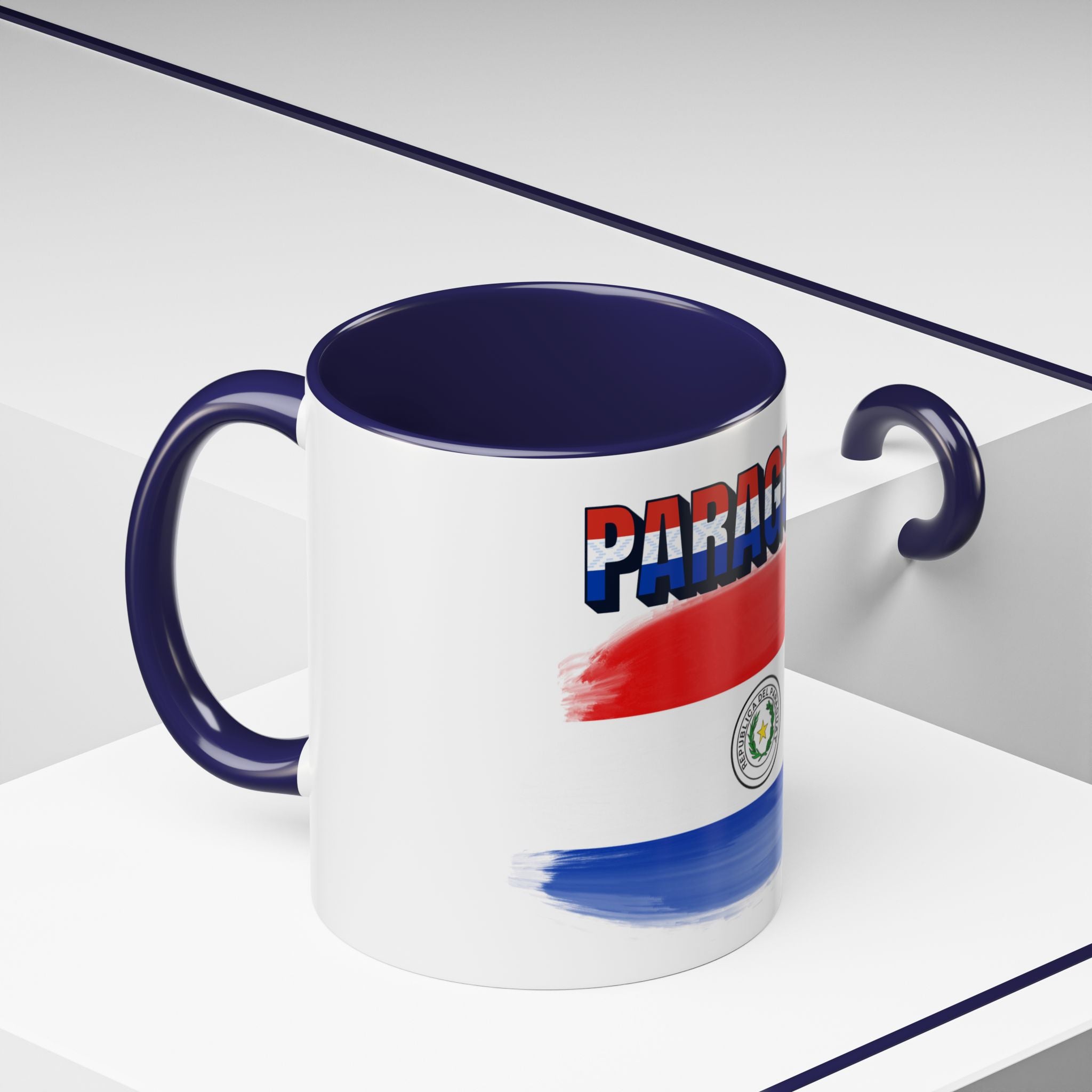 Paraguay Flag Accent Coffee Mug – Patriotic Red White Blue Souvenir (11/15 oz)