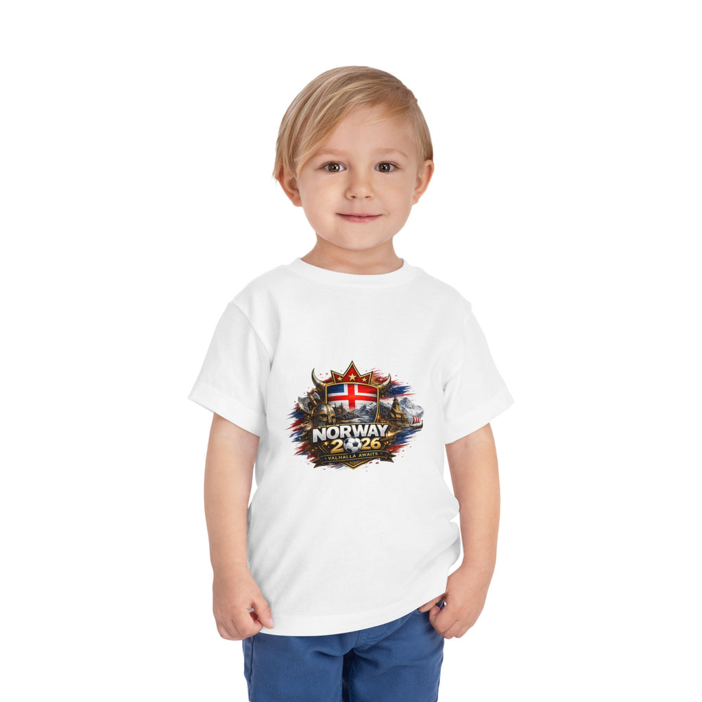 Norway 2026 Toddler Tee – Norwegian Flag & Viking Design