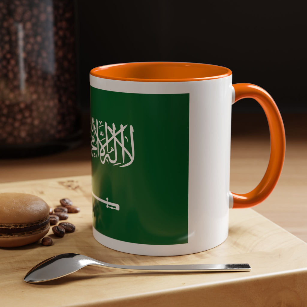 Saudi Arabia Flag Accent Coffee Mug — Patriotic 11/15oz Ceramic