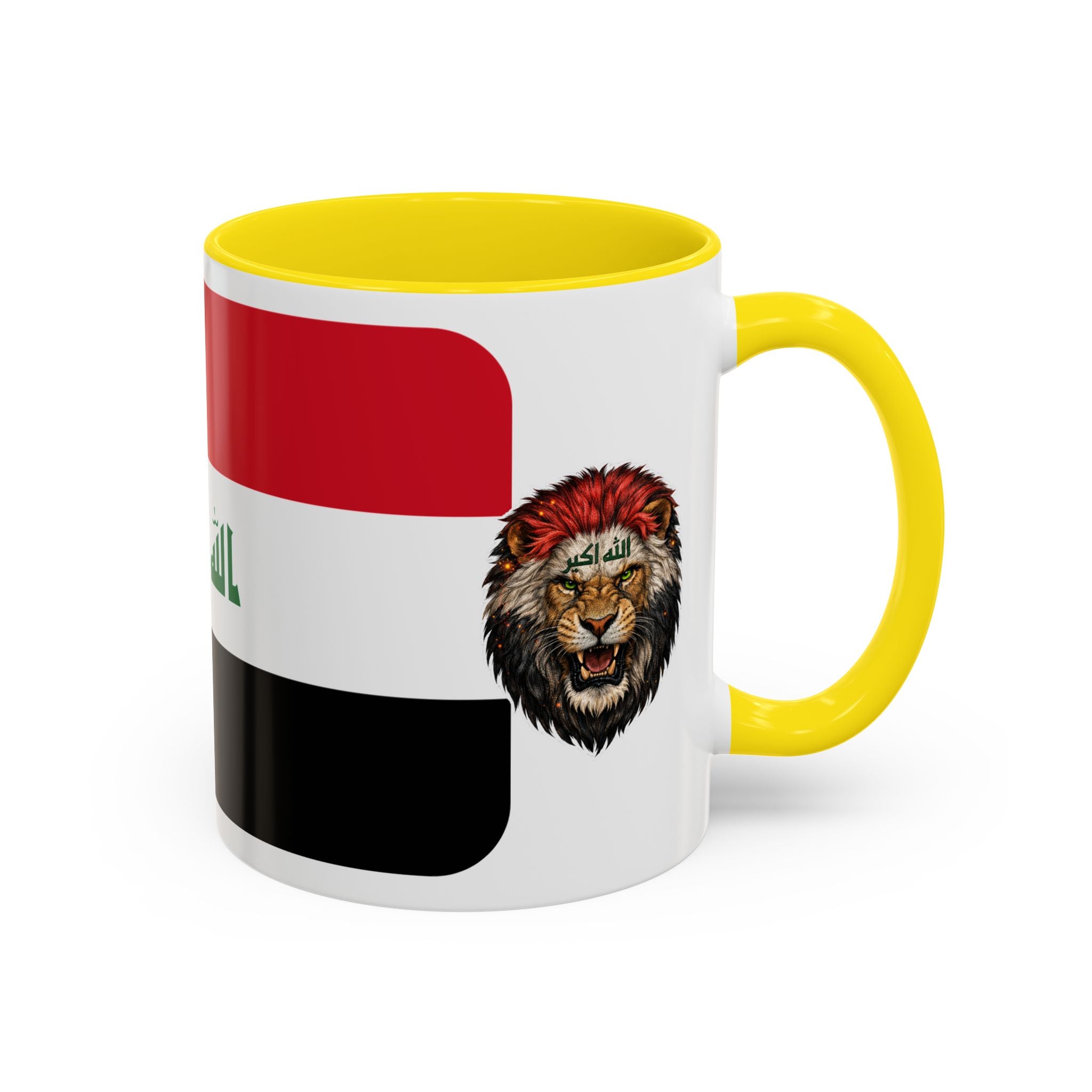 Iraq Flag Accent Coffee Mug with Lion Emblem – Patriotic Iraqi 11/15oz Mug