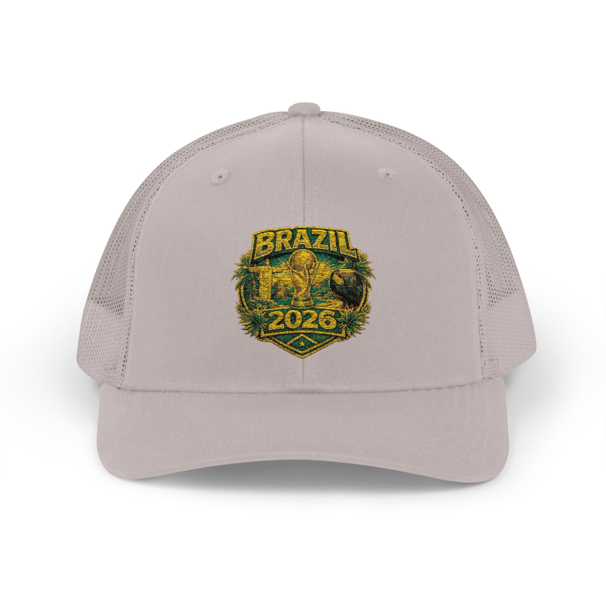 Brazil  Vintage Patch Trucker Cap — Rustic 2026 Crest Snapback