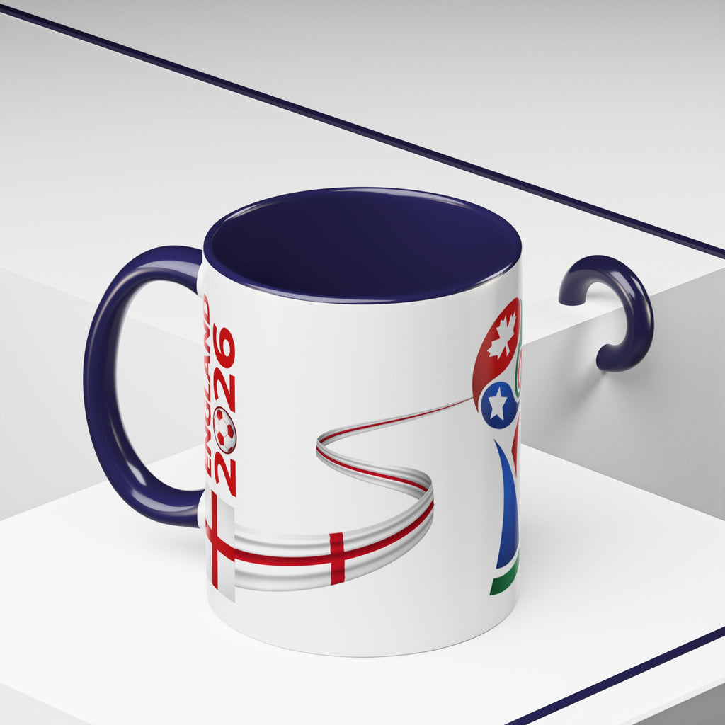 England 2026 Soccer Cup Accent Coffee Mug